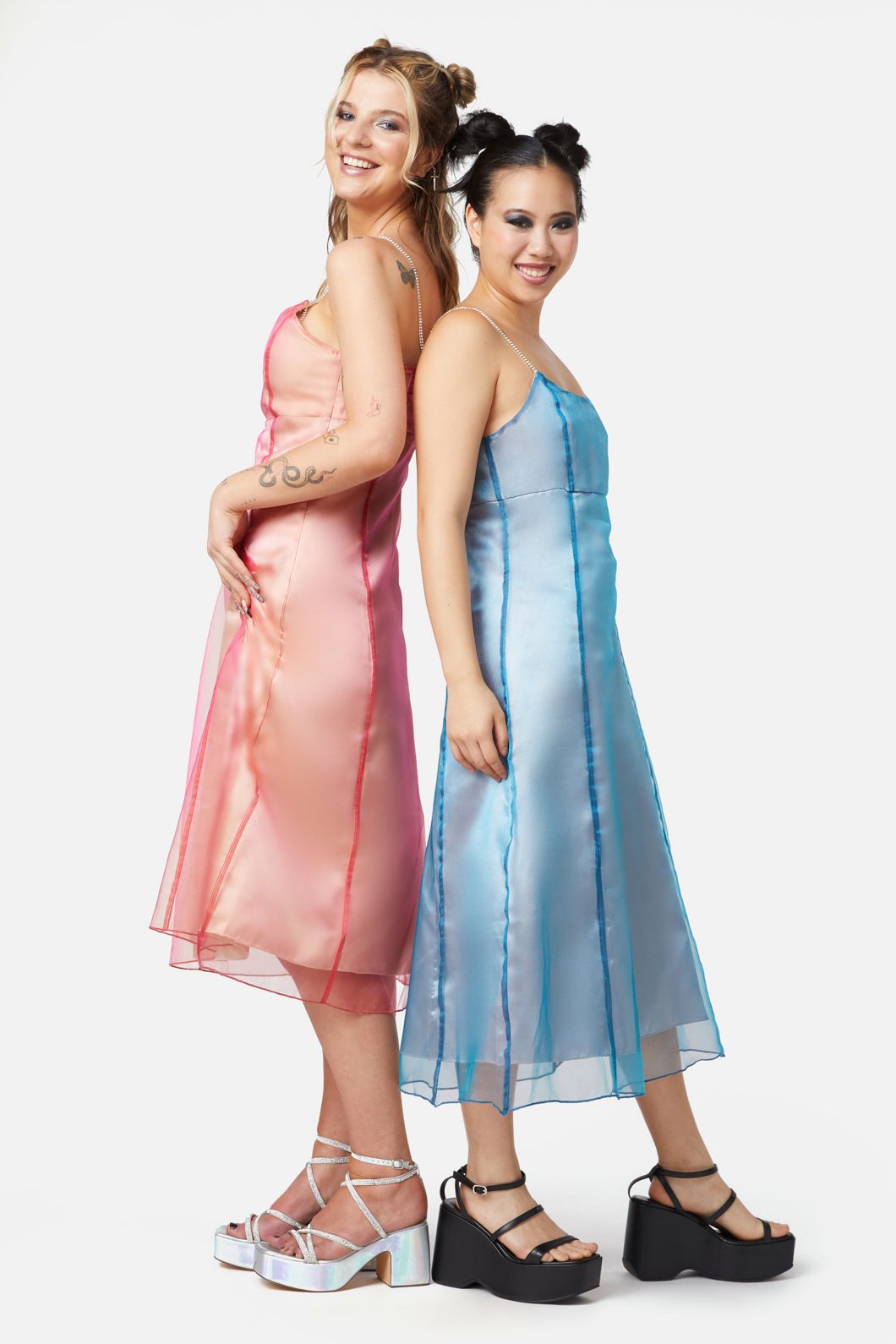 Holographic Sheer Dress for Women - Shimmering Iridescent Party Gown for Nightclub, Festival & Special Occasions