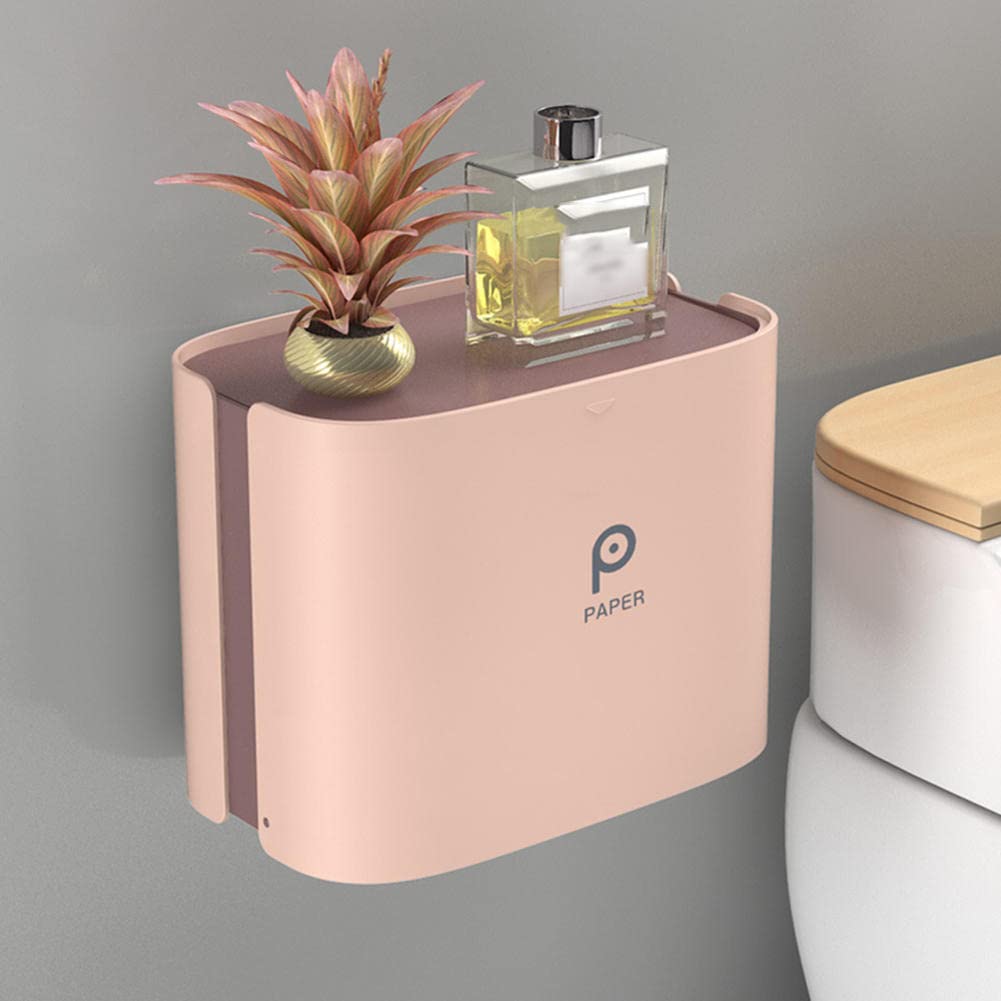 JINYISI Bathroom Tissue Box Cover - Wall Mounted Tissue Holder, Punch-Free Storage Organizer for Bathroom, Kitchen & Office | Space-Saving Home Decor