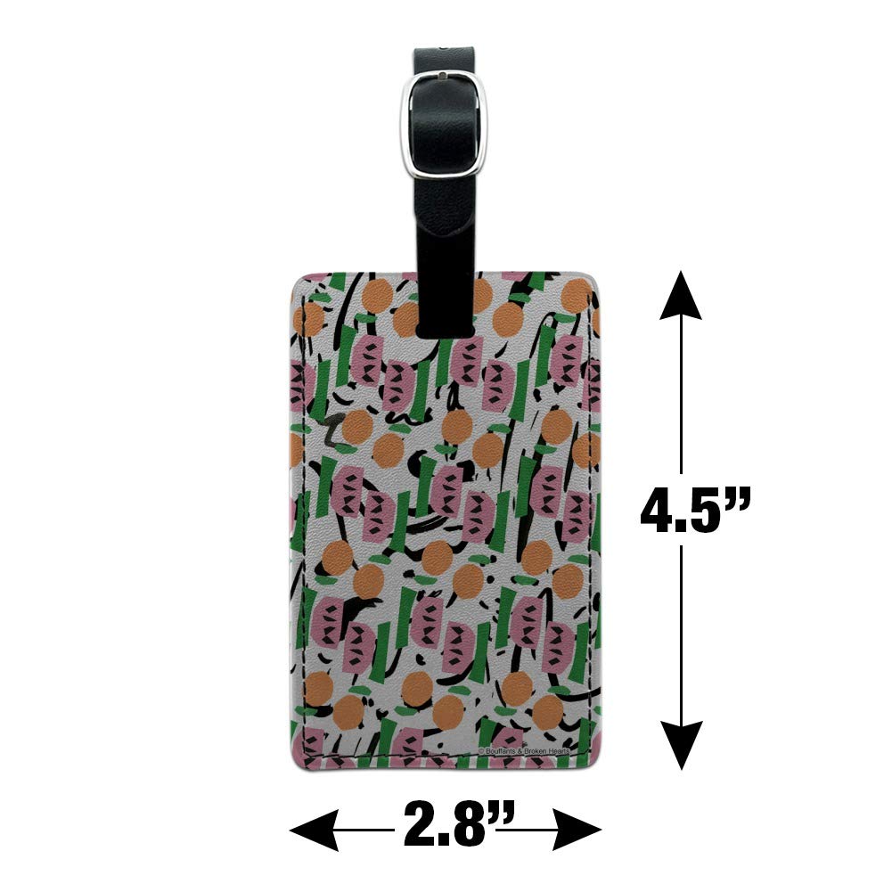 Modern Art Fruit Design Leather Luggage Tag - Rectangle Suitcase ID Card Holder for Travel Carry-On Bags | Perfect for Business Trips & Vacation Identification