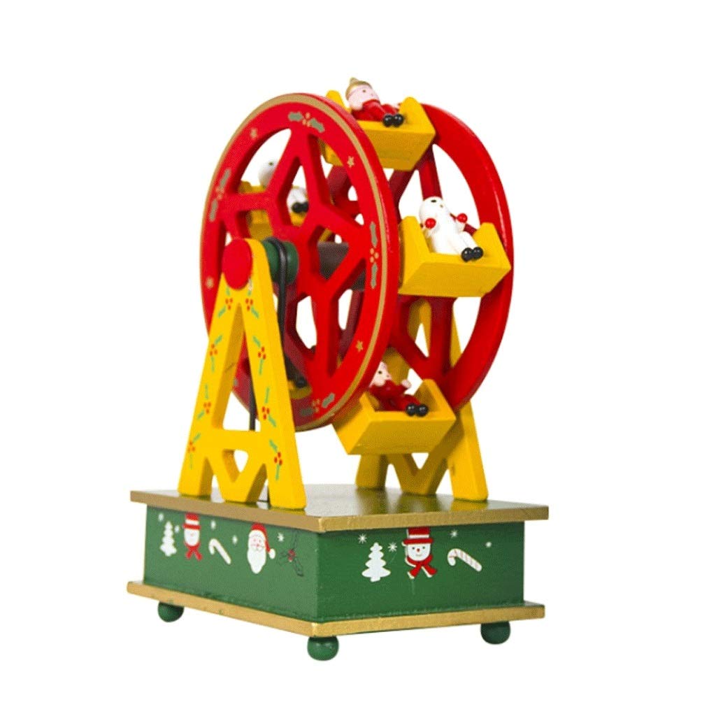 Wooden Christmas Music Box - Handcrafted Holiday Decor for Kids & Home | Perfect Gift for Christmas, Tree Ornament & Festive Home Decoration
