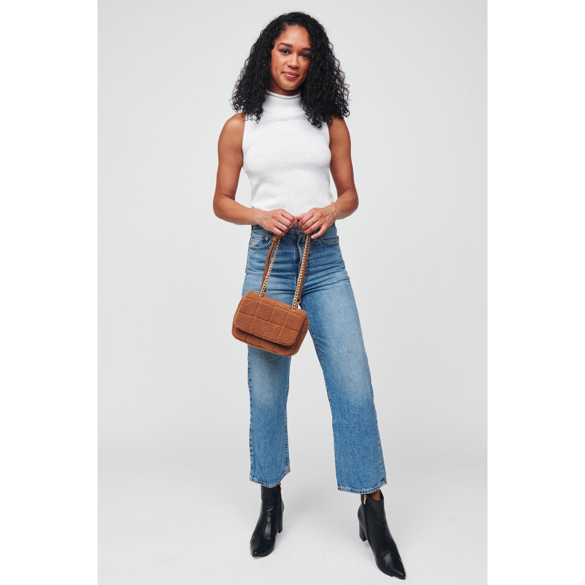 Ryeland Sherpa Crossbody Bag for Women - Soft Fleece Shoulder Purse with Adjustable Strap, Perfect for Travel, Shopping & Daily Use