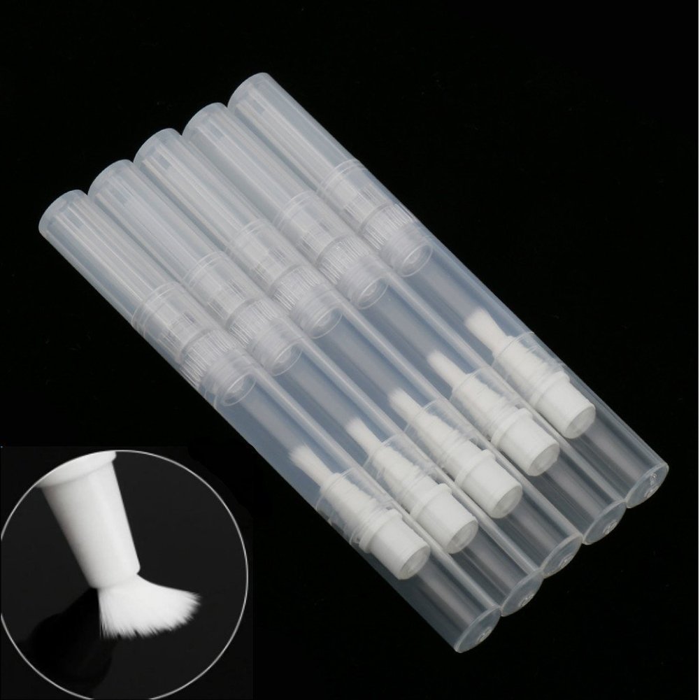 5Pcs Empty Transparent Twist Pen - Refillable Cosmetic Container for Lip Gloss, Eyelash Serum, Teeth Whitening Liquid | Travel-Friendly Makeup Brush Tube with Secure Twist Cap | Perfect for DIY Beauty, Salon Use & On-the-Go Touch Ups