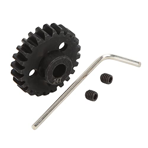 High-Quality Mod 1 Pinion Gear 5mm Set - 24T Steel Lightweight Pinion Gear for RC Cars (1/10 Scale) | Perfect for Wrench, Lsoi Lasernut U4, Tenacity & Off-Road RC Vehicles | Durable Performance for Racing & Bashing