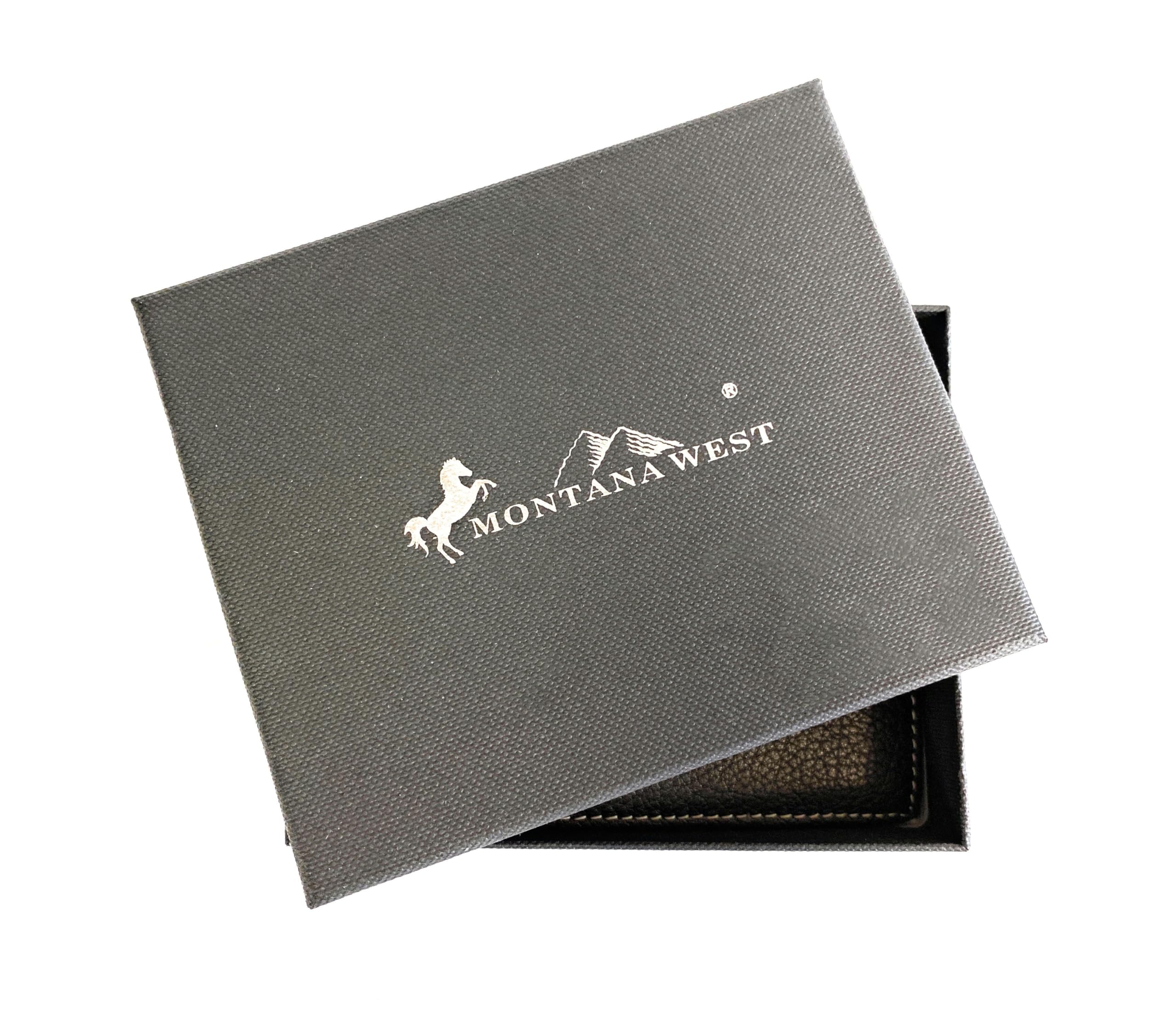 Lonestar Concho Genuine Leather Bi-fold Wallet for Men - Black & Brown Western Style Cowboy Wallet - Perfect for Everyday Use, Travel, and Gifts
