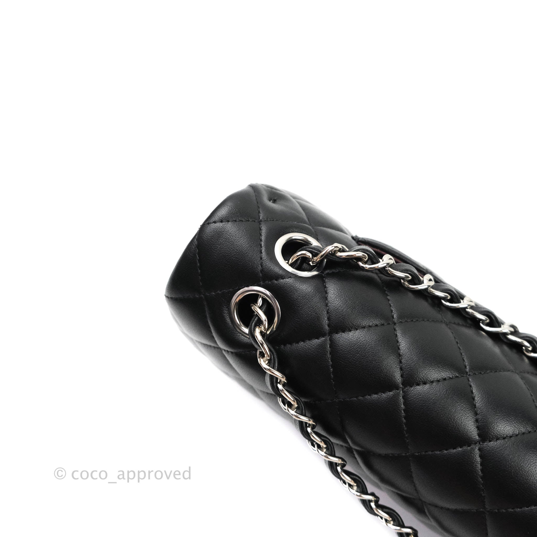 Chanel Classic M/L Medium Double Flap Bag Black Lambskin Silver Hardware - Luxury Designer Handbag for Women, Perfect for Work, Evening Events & Special Occasions