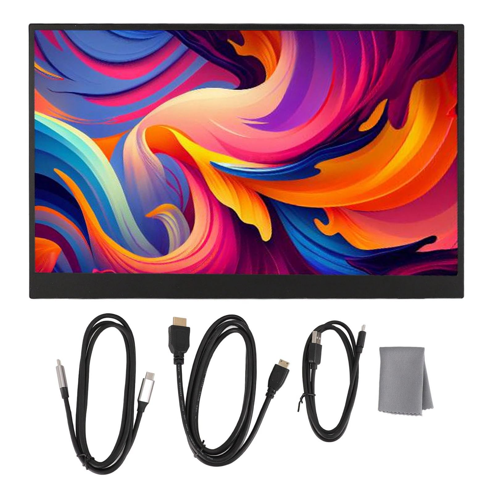 15.6 Inch Portable Monitor FHD 1080P IPS Screen with Built-in Speaker, Ultra Slim Travel Gaming Display with Stand, USB C HDMI External Monitor for Laptop, PC, Mac, PS5 - Perfect for Work, Gaming & Travel