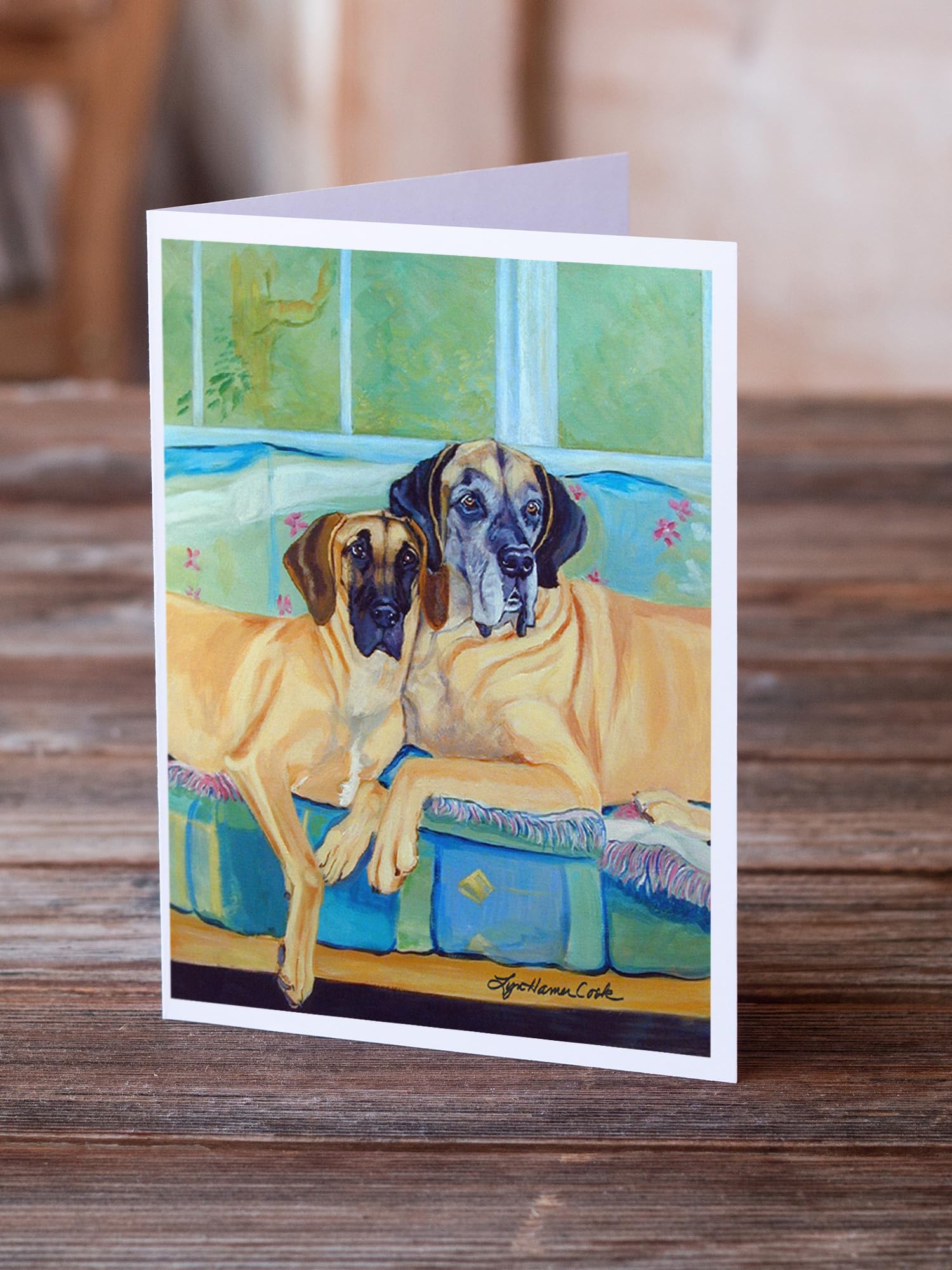 Great Dane Greeting Cards - Pack of 8 Blank A7 (5x7) Note Cards with Envelopes | Whimsical Dog Lover Stationery | Perfect for Birthdays, Thank You Notes & Pet Appreciation Gifts