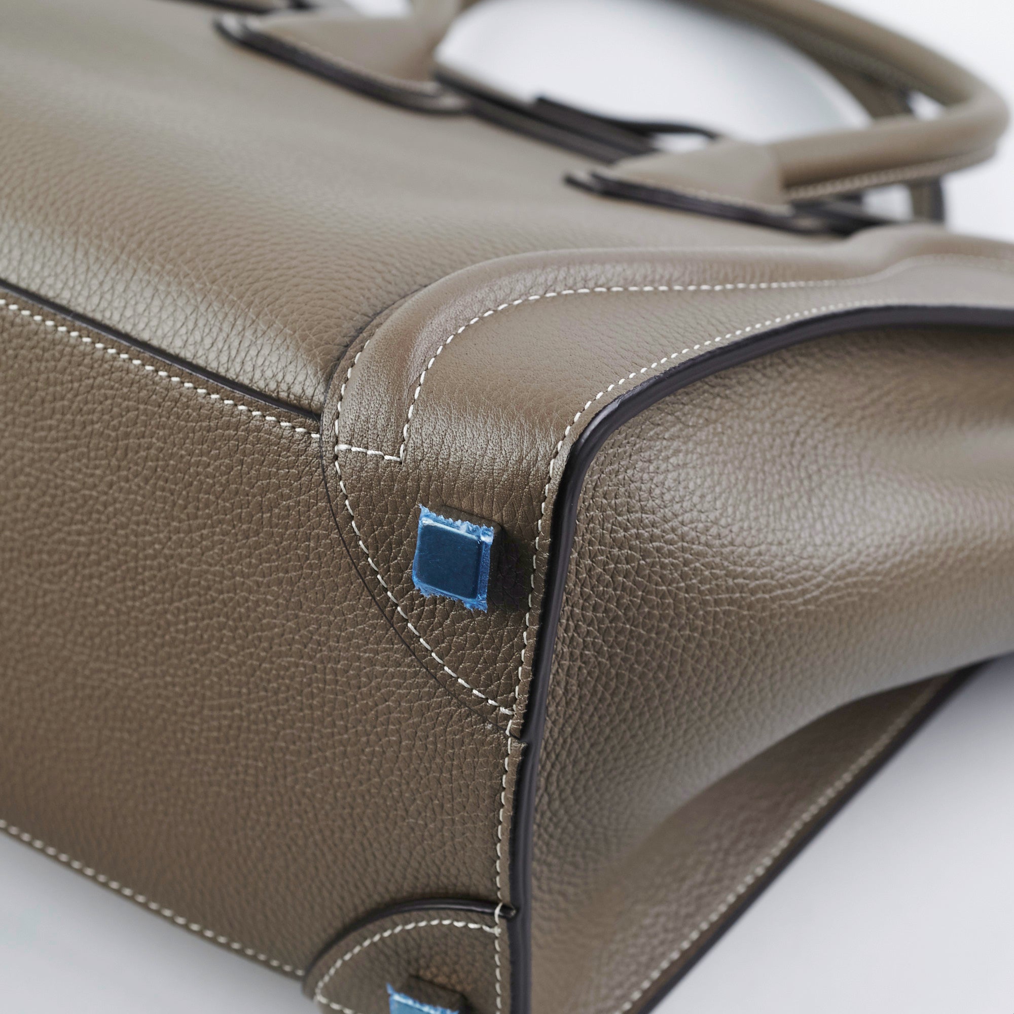 Celine Micro Luggage Bag in Soft Calfskin Leather - Souris Gray | Stylish Crossbody Purse for Women, Perfect for Work, Travel & Everyday Use