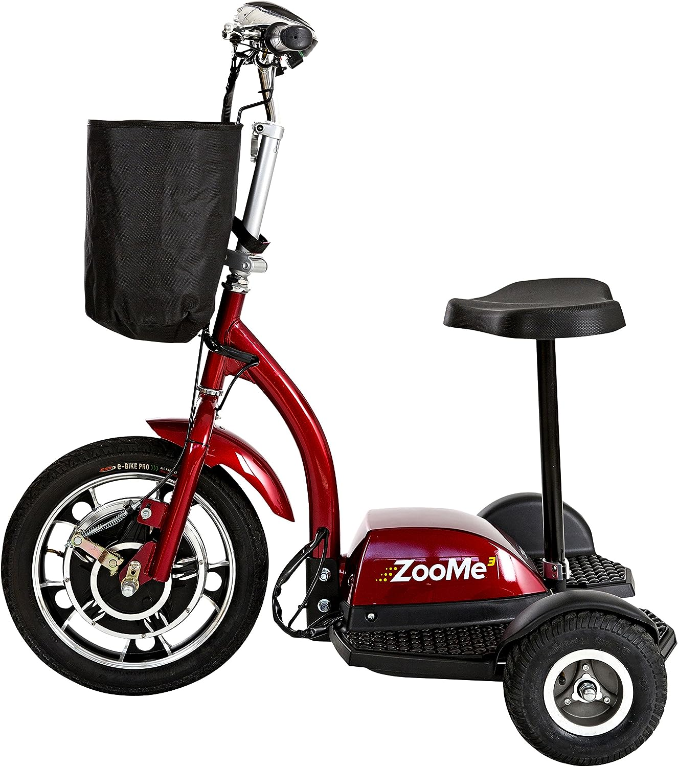 Drive Medical ZOOME3 3-Wheel Foldable Mobility Scooter - Lightweight & Portable Electric Wheelchair for Adults & Seniors - Ideal for Indoor/Outdoor Use, Shopping Malls & Travel (Red)