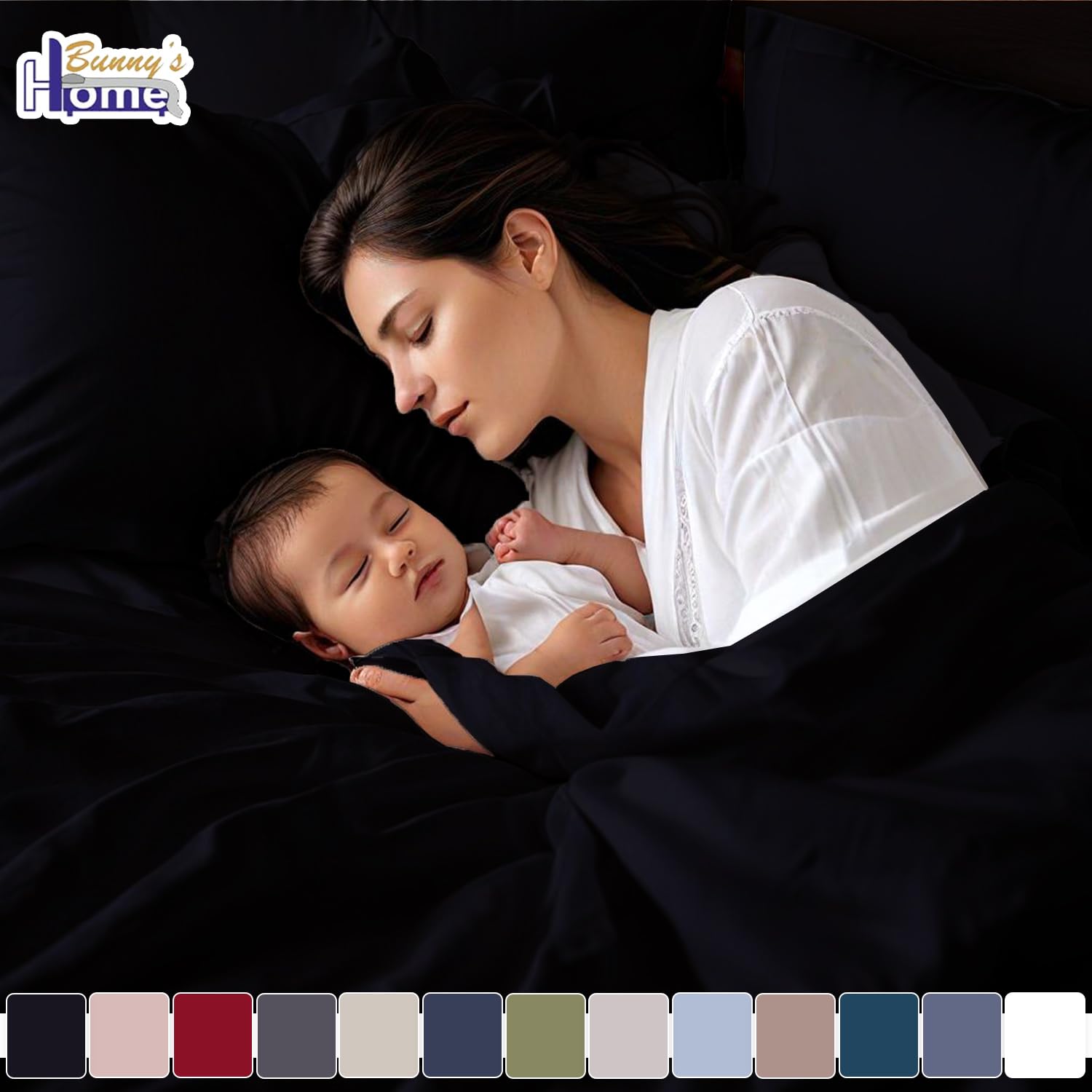 Bunny's Home 4-Piece Twin Sheet Set - Breathable Egyptian Cotton, 17