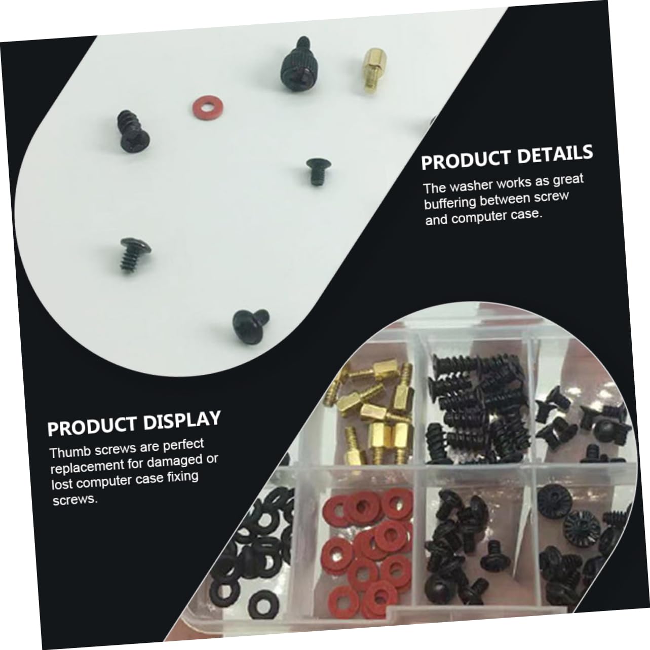 1 Set Computer Case Screws - Electronic Product Fittings & Computer Accessories for Repair - Reusable Countersunk Head Metal Screws with Paper Washers - Perfect for PC Building, Maintenance, and Chassis Assembly