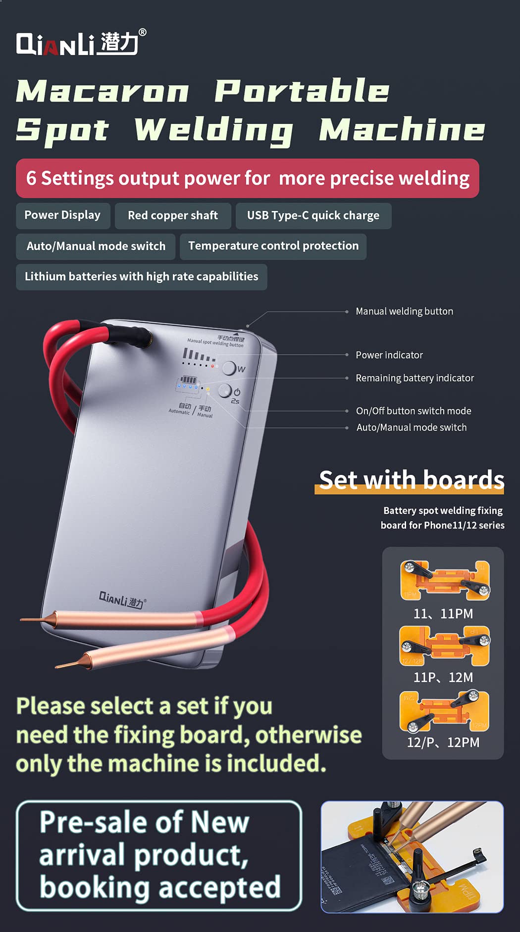 QianLi Macaron Spot Welding Machine for iPhone Battery Replacement - Professional Repair Tool for DIY iPhone Battery Fix at Home or Workshop