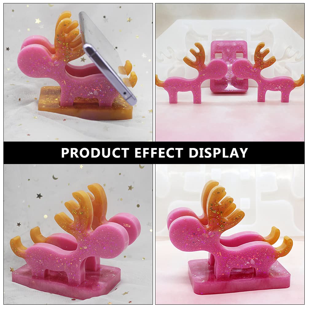 Healifty DIY Elk-Shaped Phone Stand Mold - Handmade Craft Bracket for DIY Phone Holder - Perfect for Home, Office, and Gift Making