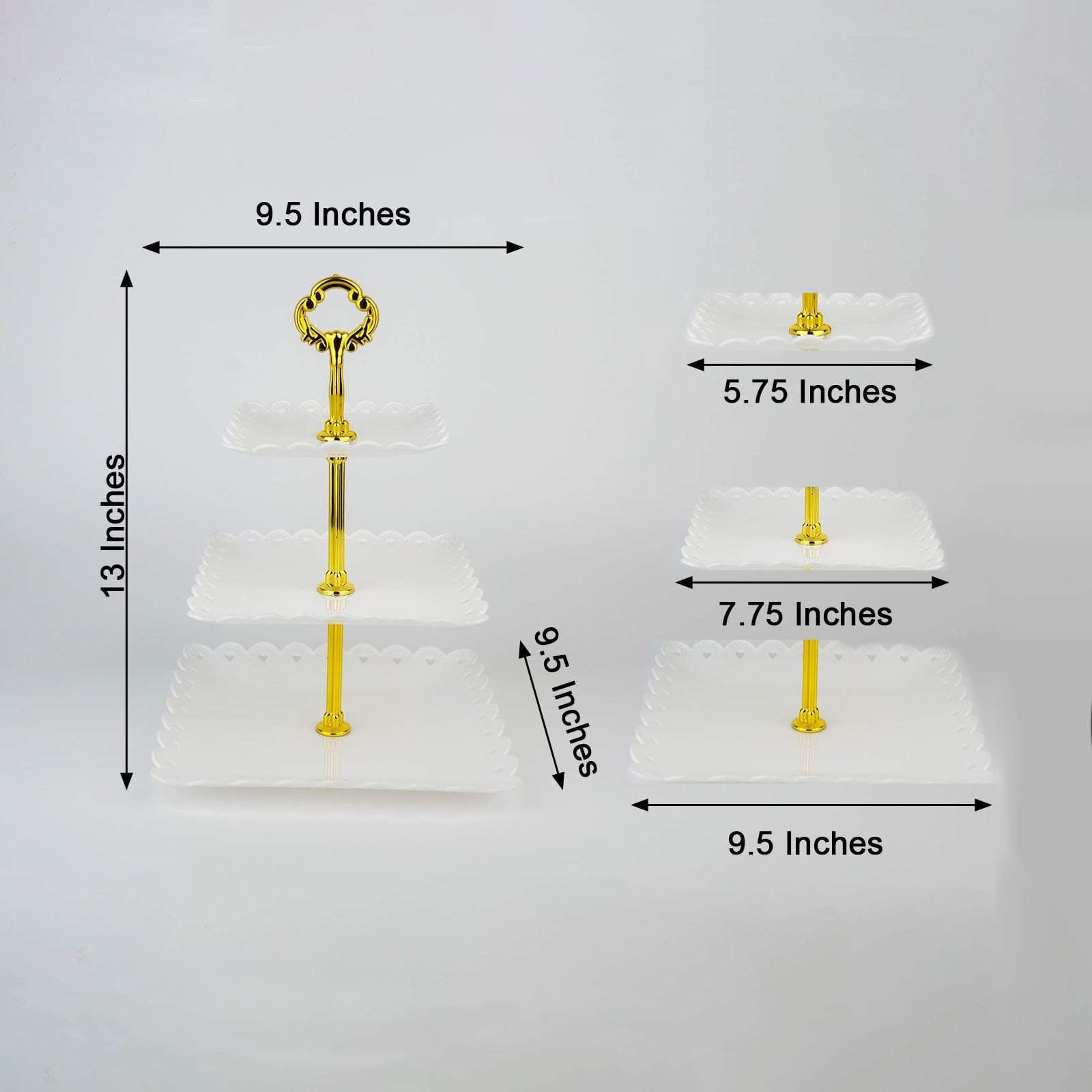 3-Tier Plastic Dessert Stand - 13