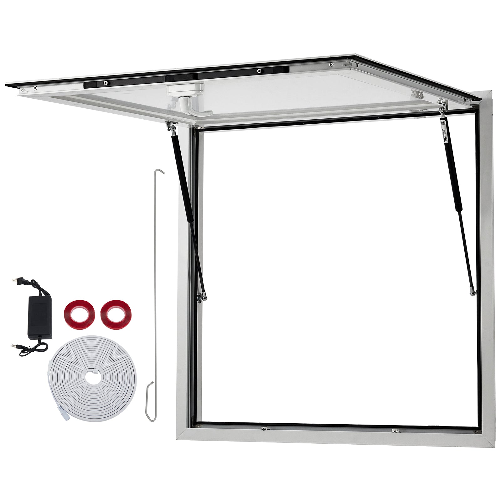 **GARVEE 36x36 Inch Heavy Duty Aluminum Concession Window for Food Trucks & Stands - 85° Weatherproof Awning Door with Dual Point Lock (Glass Not Included) - Perfect for Outdoor Food Service, Mobile Vendors & Commercial Use**