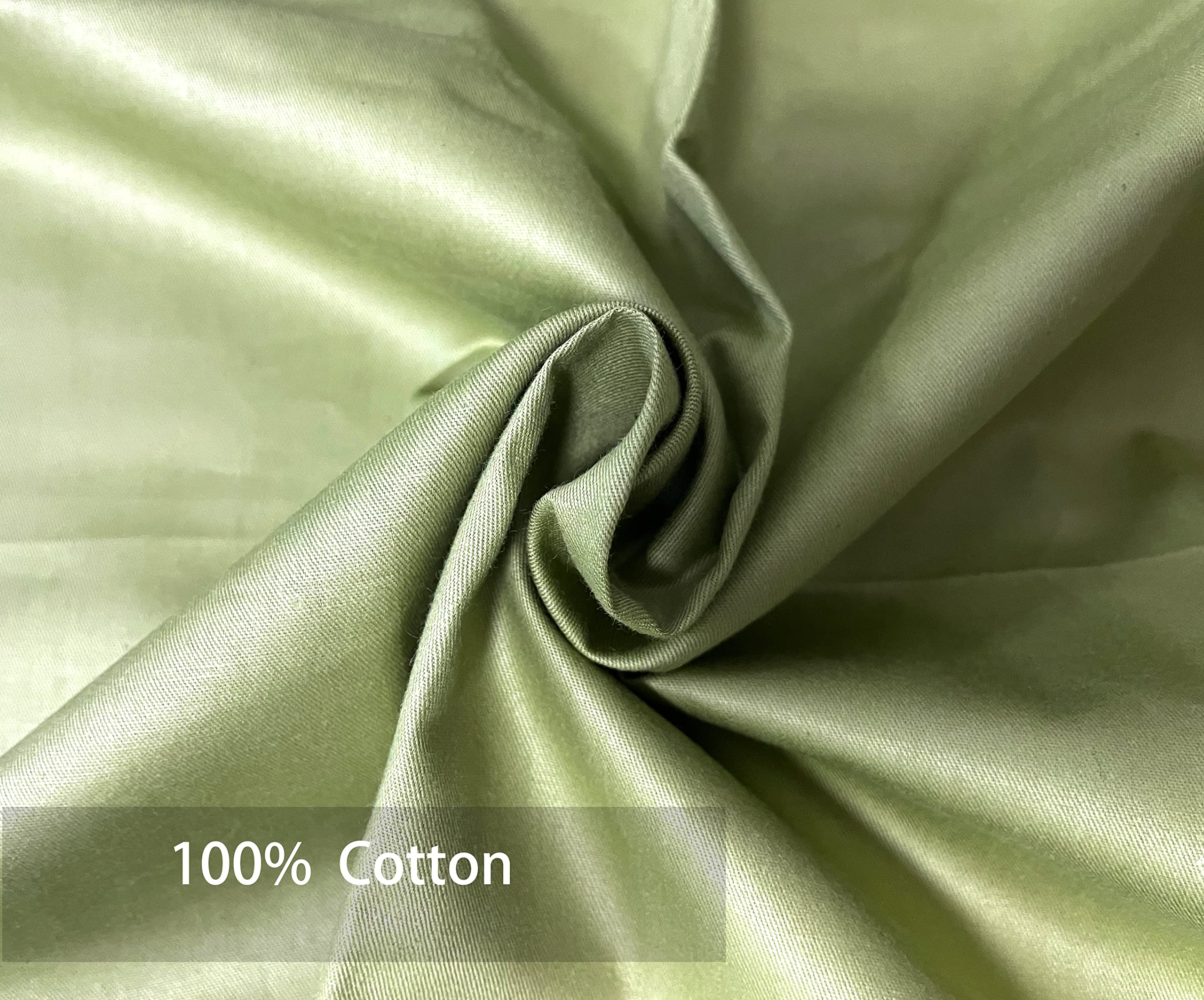 iMaylex Soft & Breathable 100% Egyptian Cotton Pillow Shams - Silk-Like Decorative Pillow Covers Set of 2 (Green, Standard Size) for Bedroom, Sofa & Home Decor