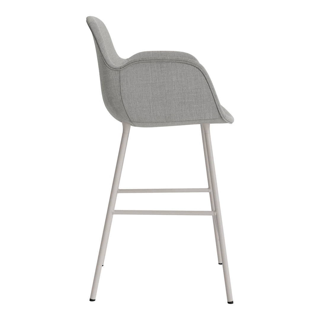 Luxury Fully Upholstered Form Counter Armchair - Modern Bar Stool for Kitchen Island, Breakfast Nook & Home Bar Seating