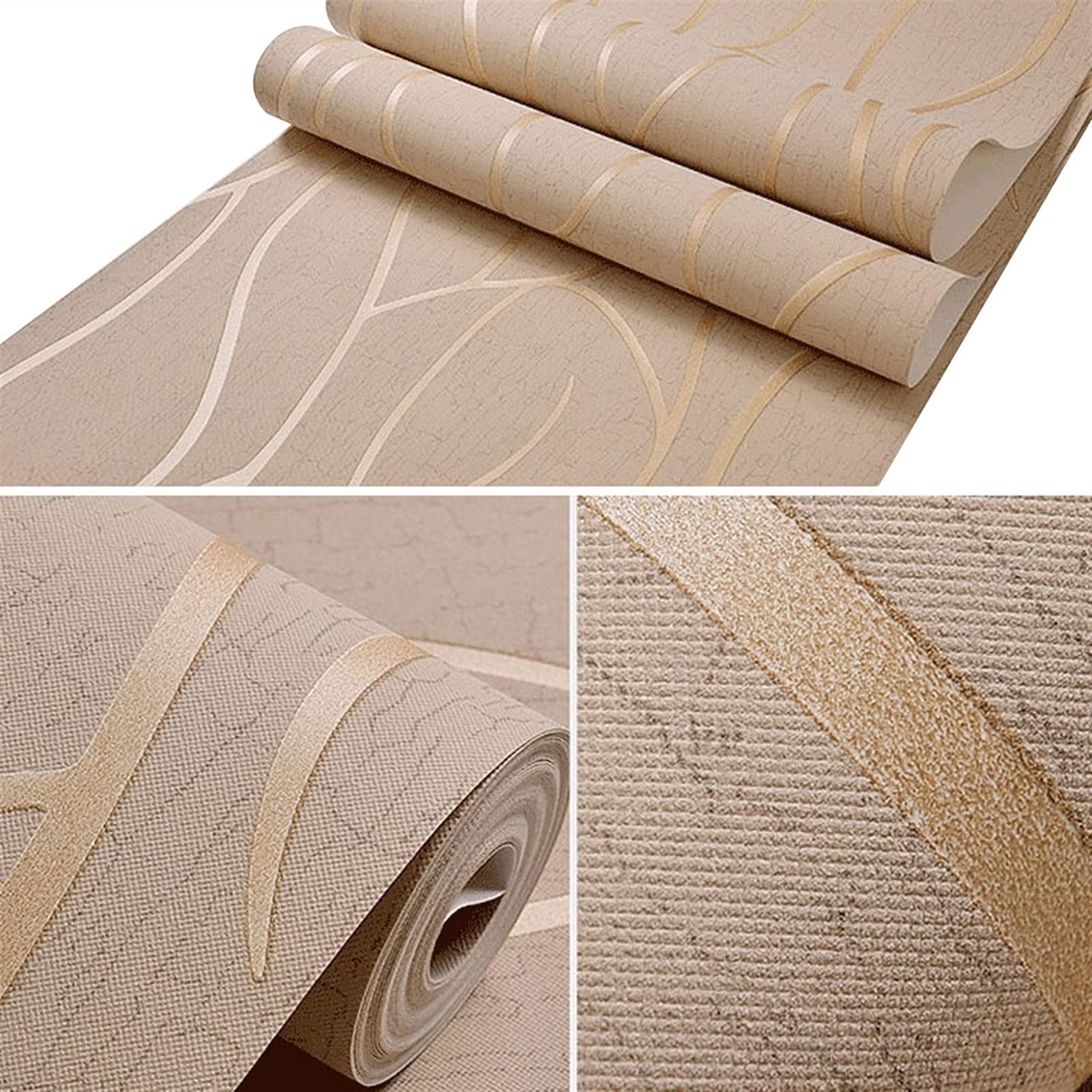 3D Non-Woven Wallpaper for TV Background & Living Room - Vertical Stripes Design | Home Decor & Bedroom Wall Stickers