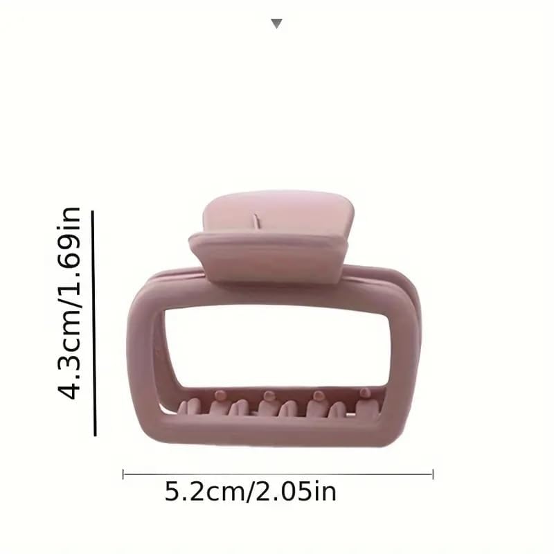 Skvilla 4 Pack Square Claw Hair Clips for Women & Girls - 2.2 Inch Small Matte Banana Jaw Clips for Thin to Medium Hair - Perfect for Half-Up Styles, Ponytails & Everyday Hair Accessories