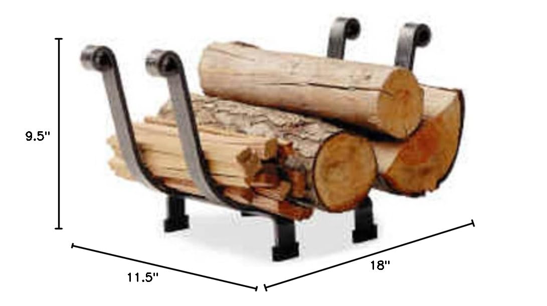 Enclume Hammered Steel Basket Log Rack - Heavy Duty Firewood Holder for Fireplace, Camping & Outdoor Decor