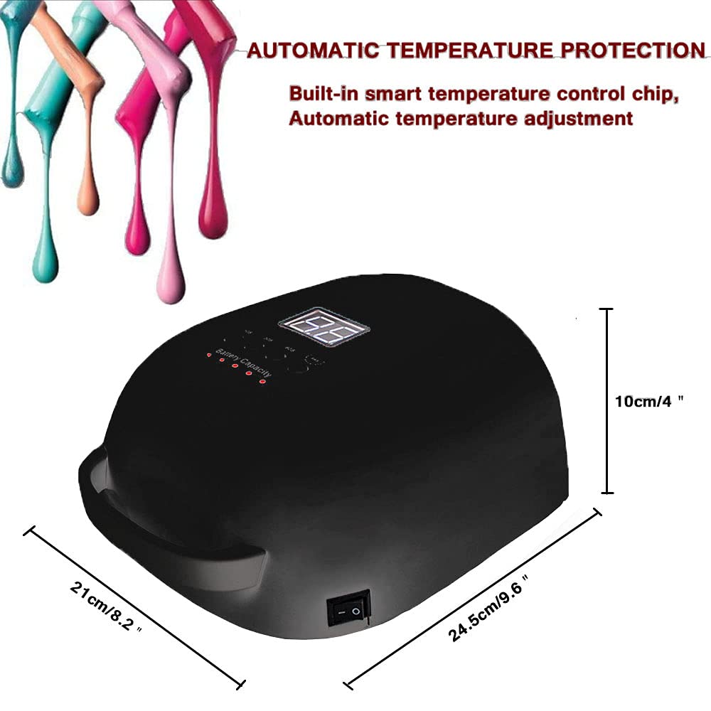Professional 86W LED Gel Nail Lamp - Rechargeable Cordless UV Nail Dryer with 18000mAh Battery, Wireless Fast Curing for Gel Polish - Perfect for Home Manicures & Salon Nail Art