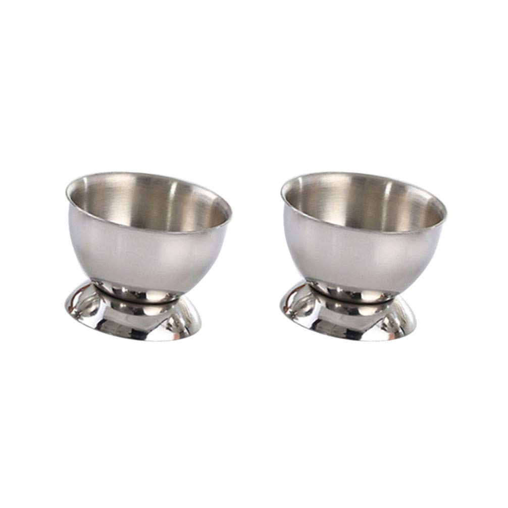 2-Pack Stainless Steel Egg Holder for Refrigerator - Stackable Poached Egg Cups, Refrigerator Organizer Tray, Metal Plant Stand - Perfect for Kitchen Storage, Breakfast Meal Prep & Space Saving