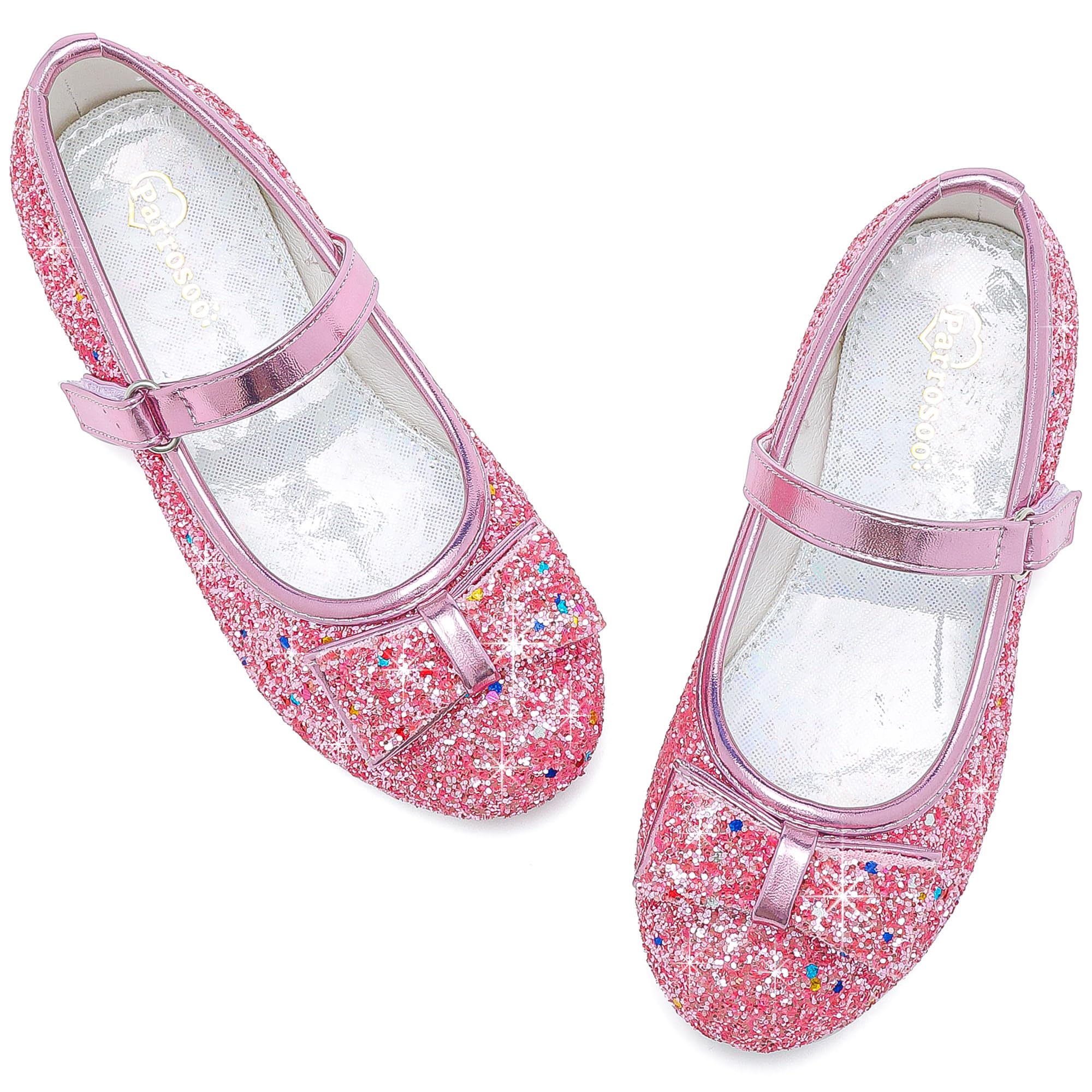 Toddler Girls Dress Shoes - Flower Princess Wedding Party Flats for Little & Big Kids - Perfect for Special Occasions & Formal Events