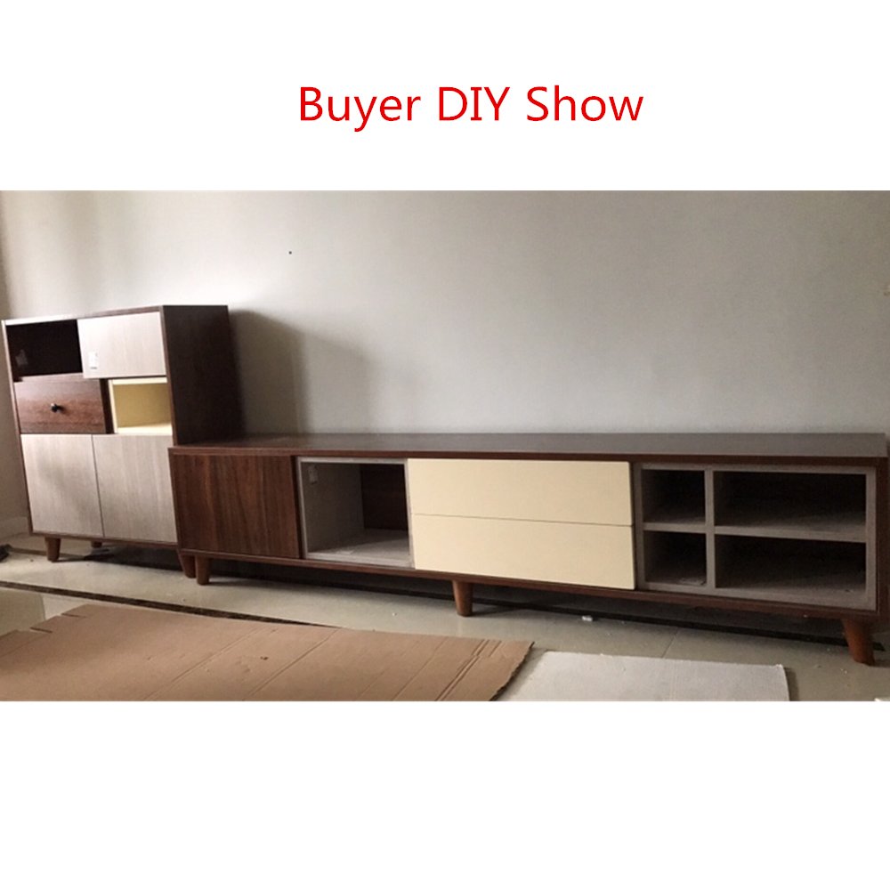 4 Pack Tilted Conical Walnut Wood TV Stand Legs - 10cm Height for DIY Sofa, Ottoman, Bed, Cabinet & Furniture - Perfect for Home Theater, Living Room & Bedroom Decor