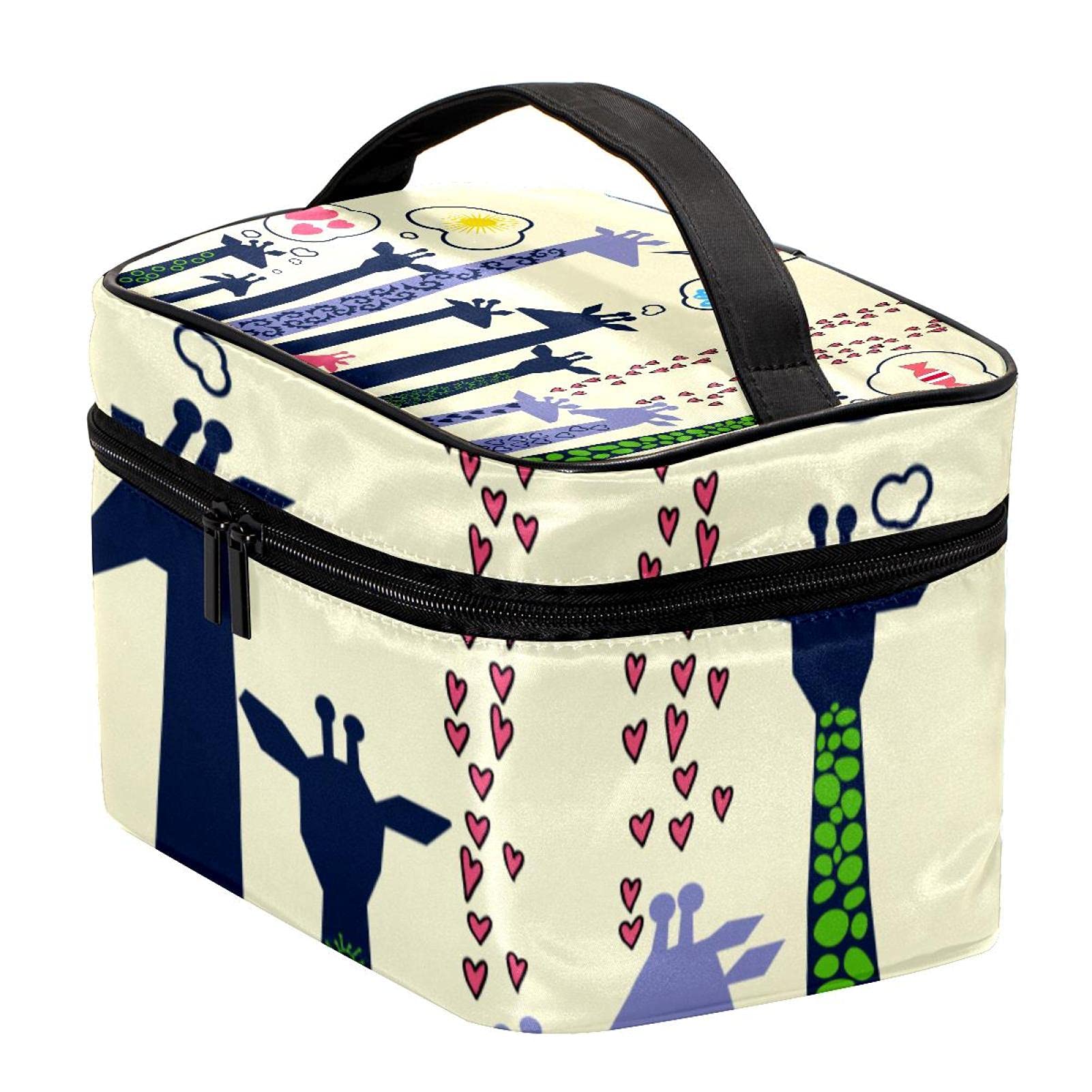 Cute Giraffe Print Large Travel Makeup Bag - Waterproof Cosmetic Organizer with Zipper for Women & Girls | Perfect for Travel, Gym, Beach & Daily Use