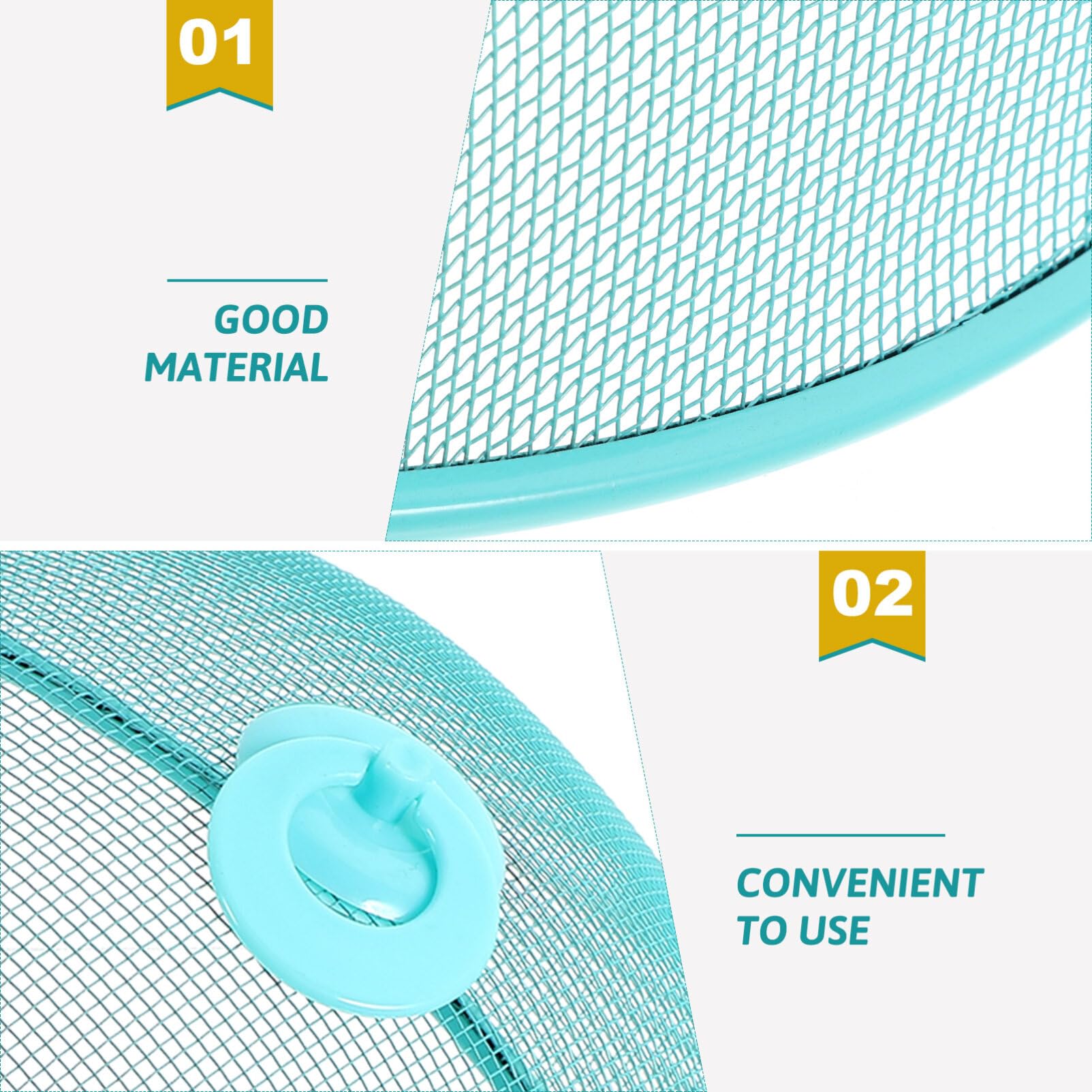 **Reusable Metal Mesh Food Cover Tent - Outdoor BBQ Camping Plate Dome Screen for Picnic, Party & Dining - Blue**