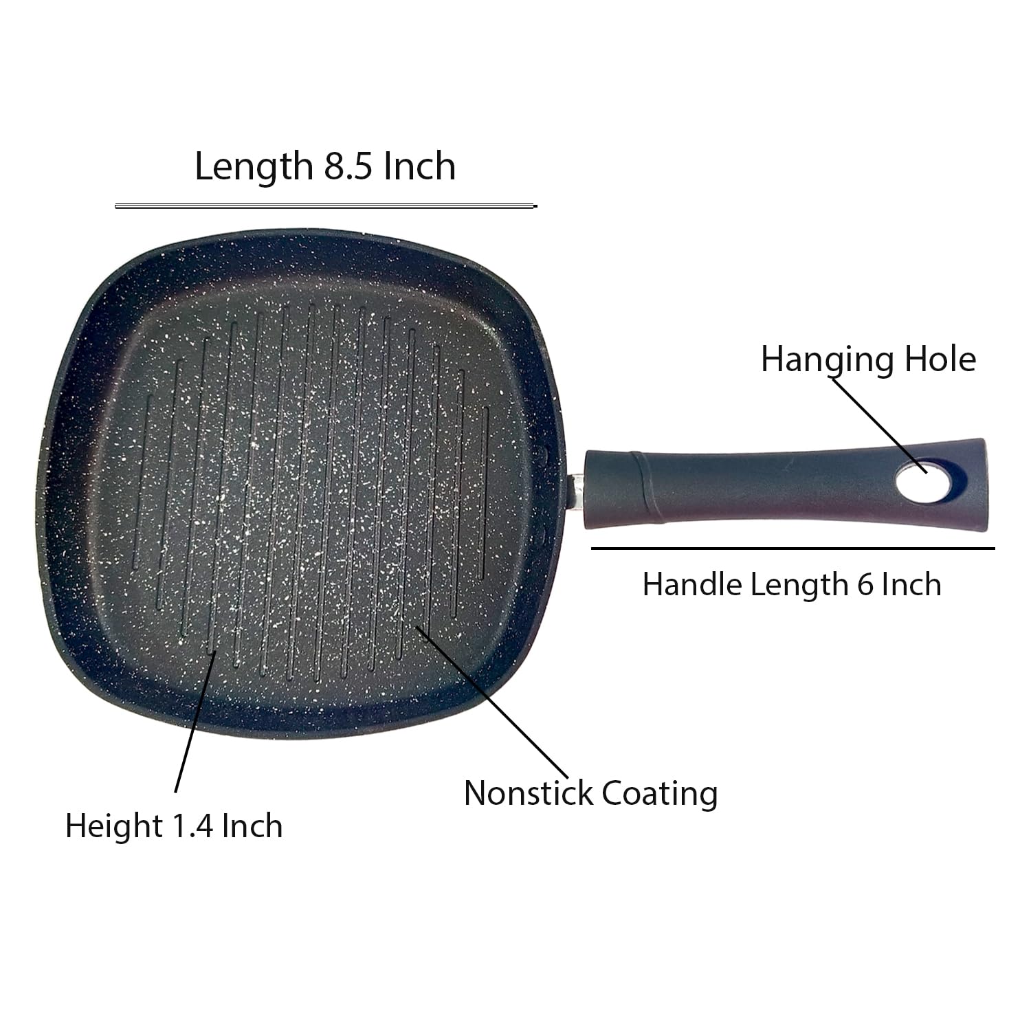 Non-Stick Square Aluminum Grill Pan for Gas Stove - Heavy Duty Grill Cookware for Indoor/Outdoor BBQ, Steak, Vegetables - Perfect for Home Kitchen, Camping & Backyard Cooking