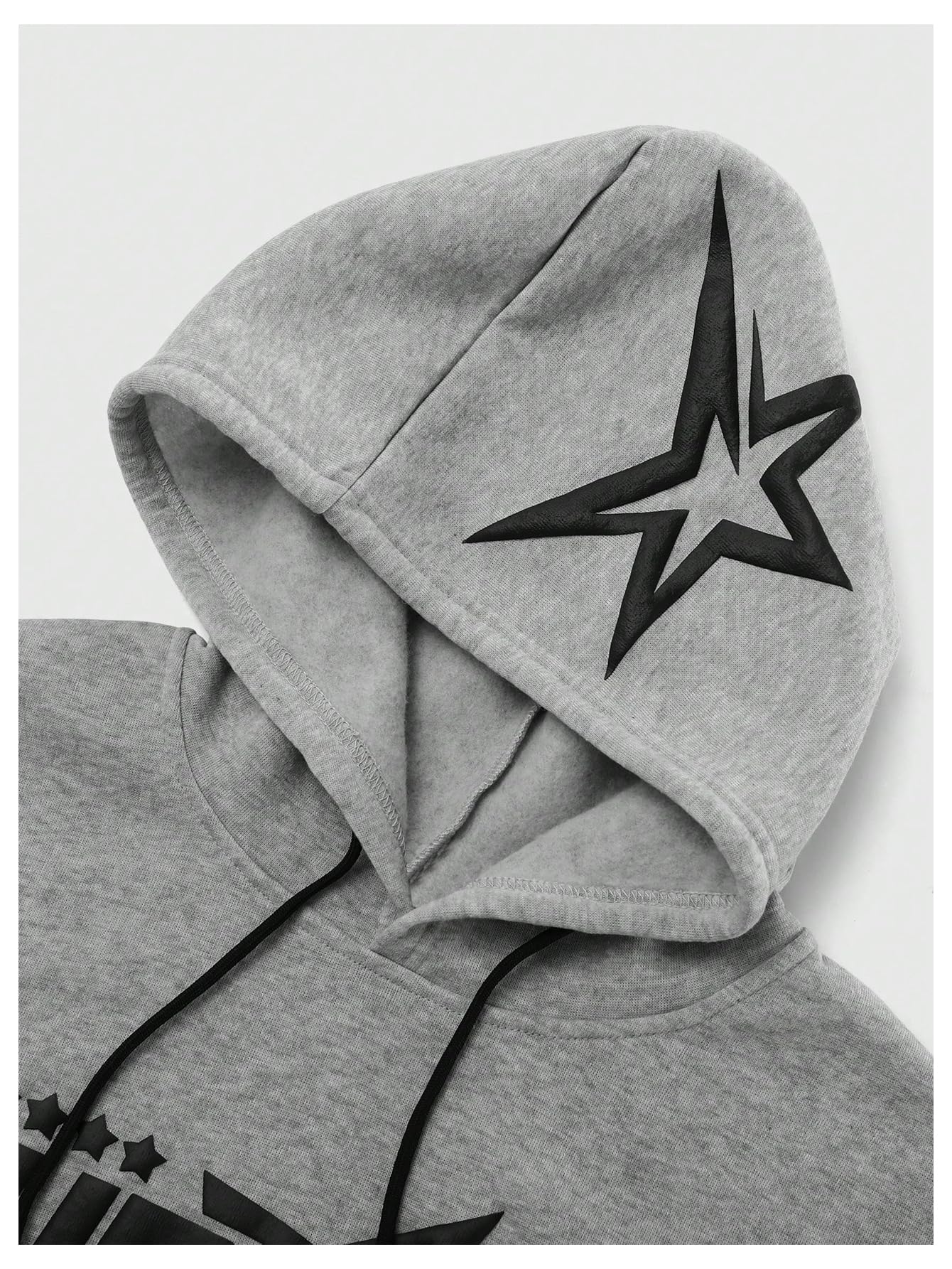 Men's 2-Piece Sweatsuit Set - Long Sleeve Star Print Hoodie & Y2K Stacked Sweatpants | Casual Loungewear for Home, Gym & Streetwear Fashion