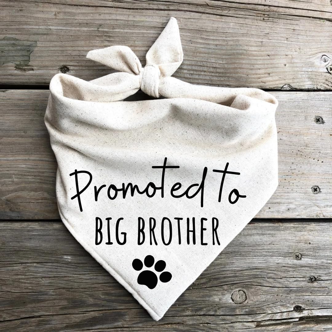Dog Bandanas for Pregnancy Announcement & Baby Reveal - Minimalist Oatmeal Beige Pet Bandana (Medium Size) - Perfect for Gender Reveal Parties, Maternity Photoshoots & Pet Family Photos
