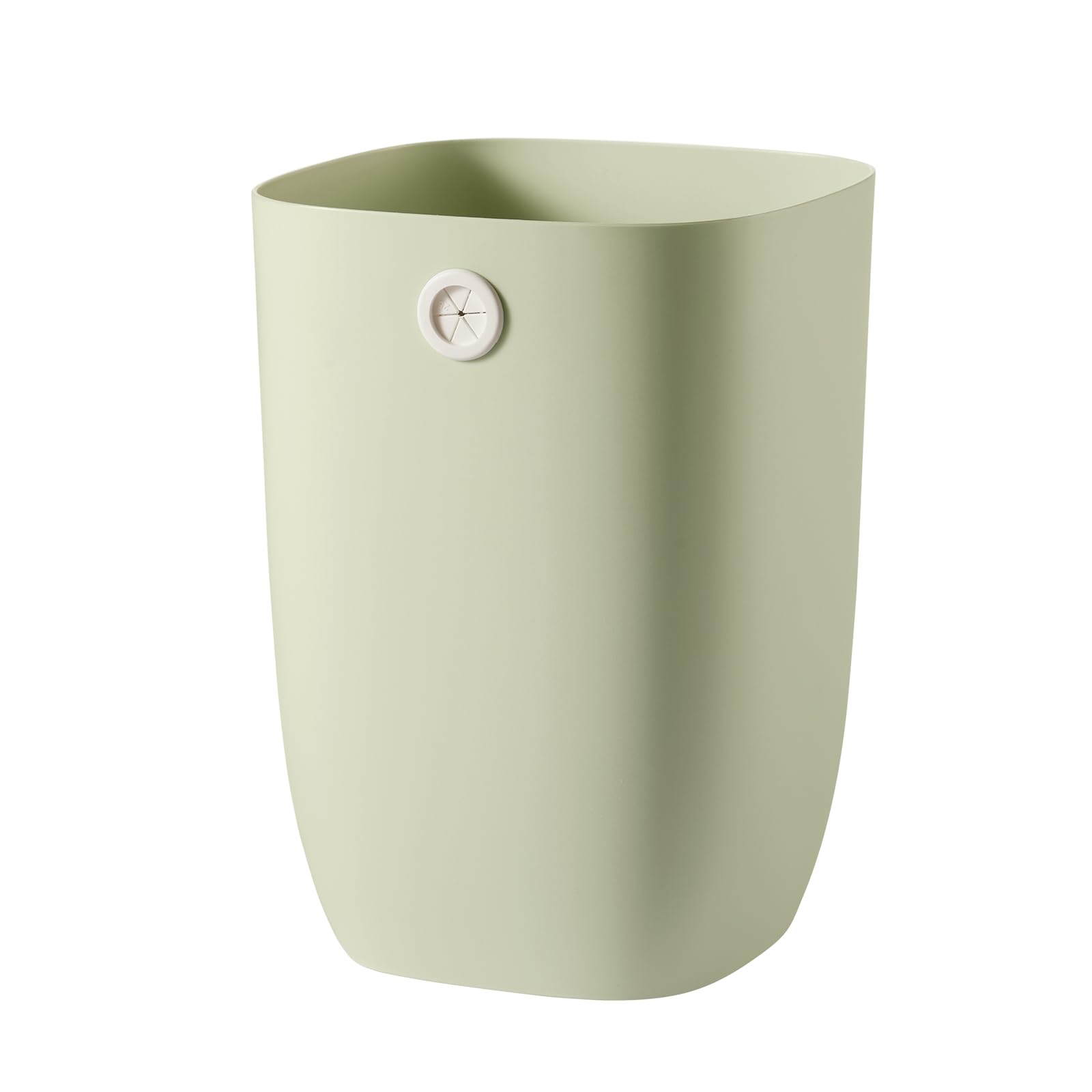 Eco-Friendly Green Plastic Trash Can with Liner Holder - 1.8 Gallon (7 Liter) Rectangular Waste Basket for Bathroom, Kitchen, Bedroom & Living Room - Perfect for Small Spaces & Modern Home Décor