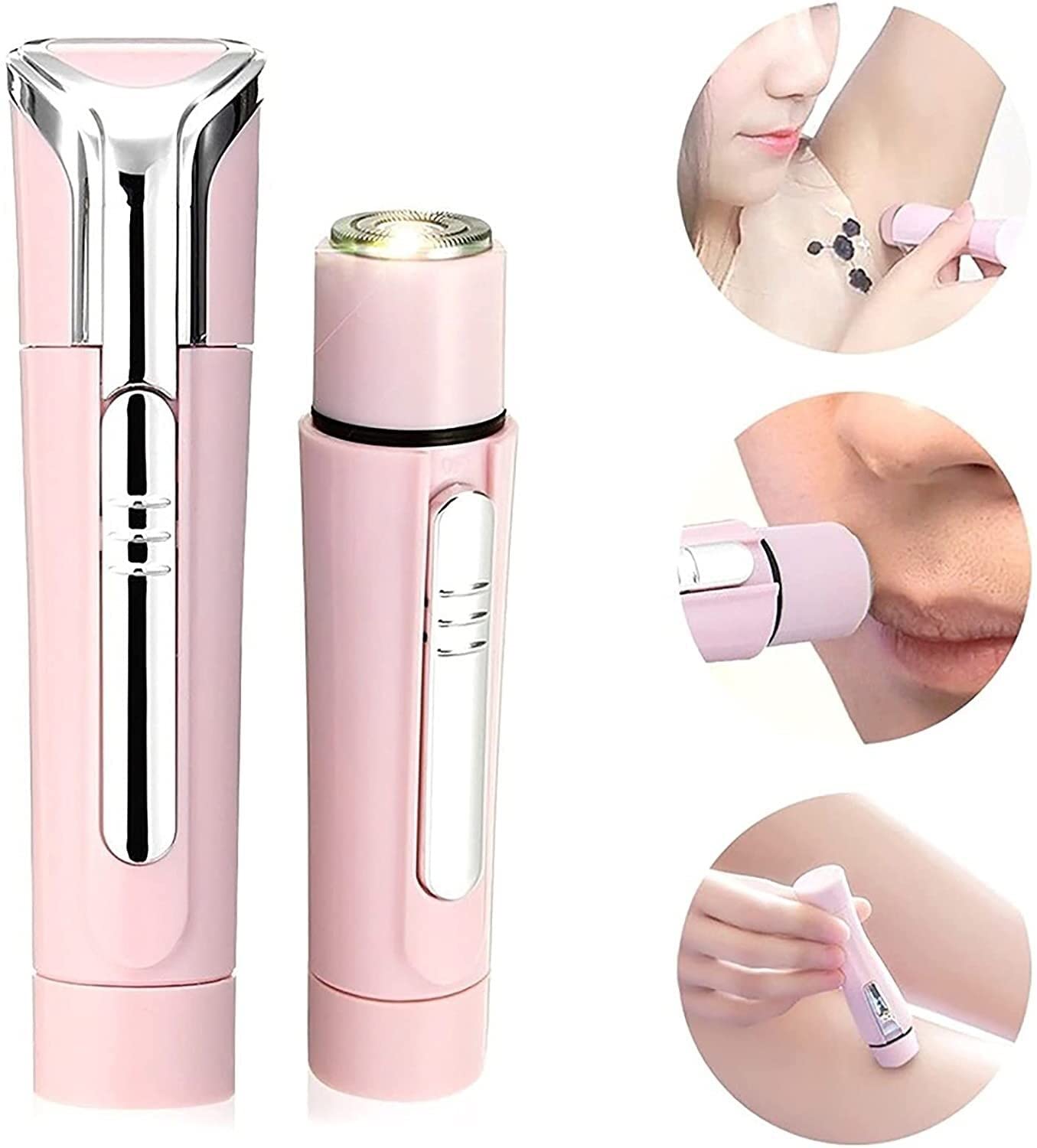 JYYBN Electric Hair Trimmer for Men & Women - Painless Mini Hair Shaver, Waterproof Stainless Steel Nose & Ear Hair Trimmer with Metal Blades - Perfect for Beard, Body Grooming & Personal Care at Home or Travel