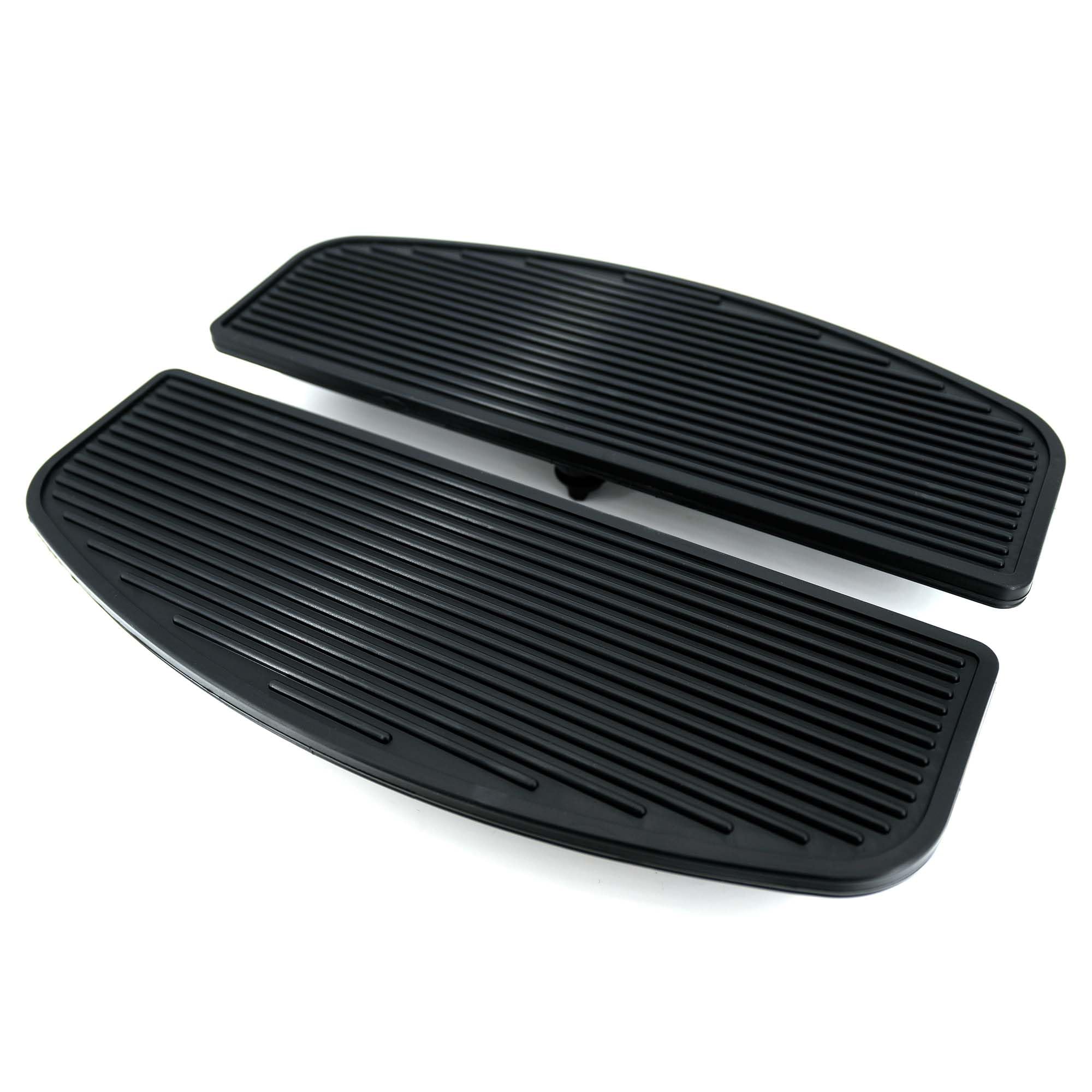 Harley Touring Motorcycle Floorboards - 1 Pair Black Rubber Foot Rest Inserts for Electra Glide, Road Glide, Road King & Softail Models | Enhanced Comfort & Grip for Long Rides & Cruising