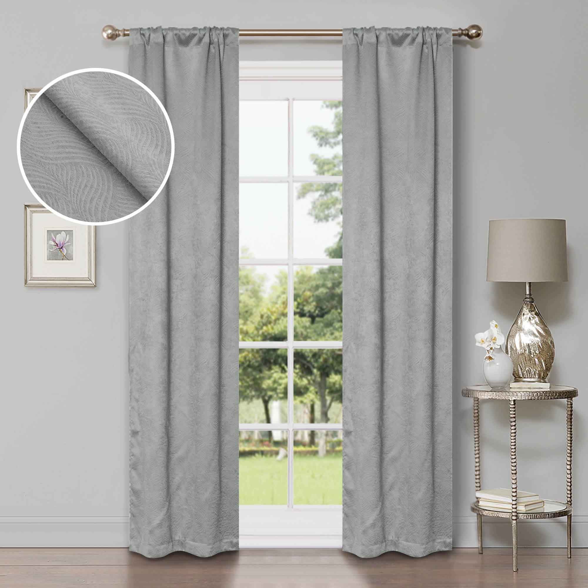 Waverly Modern Washable Blackout Curtains - Room Darkening Window Treatment Panel Set for Bedroom & Living Room - Noise Reducing Thermal Insulated Drapes for Better Sleep & Privacy