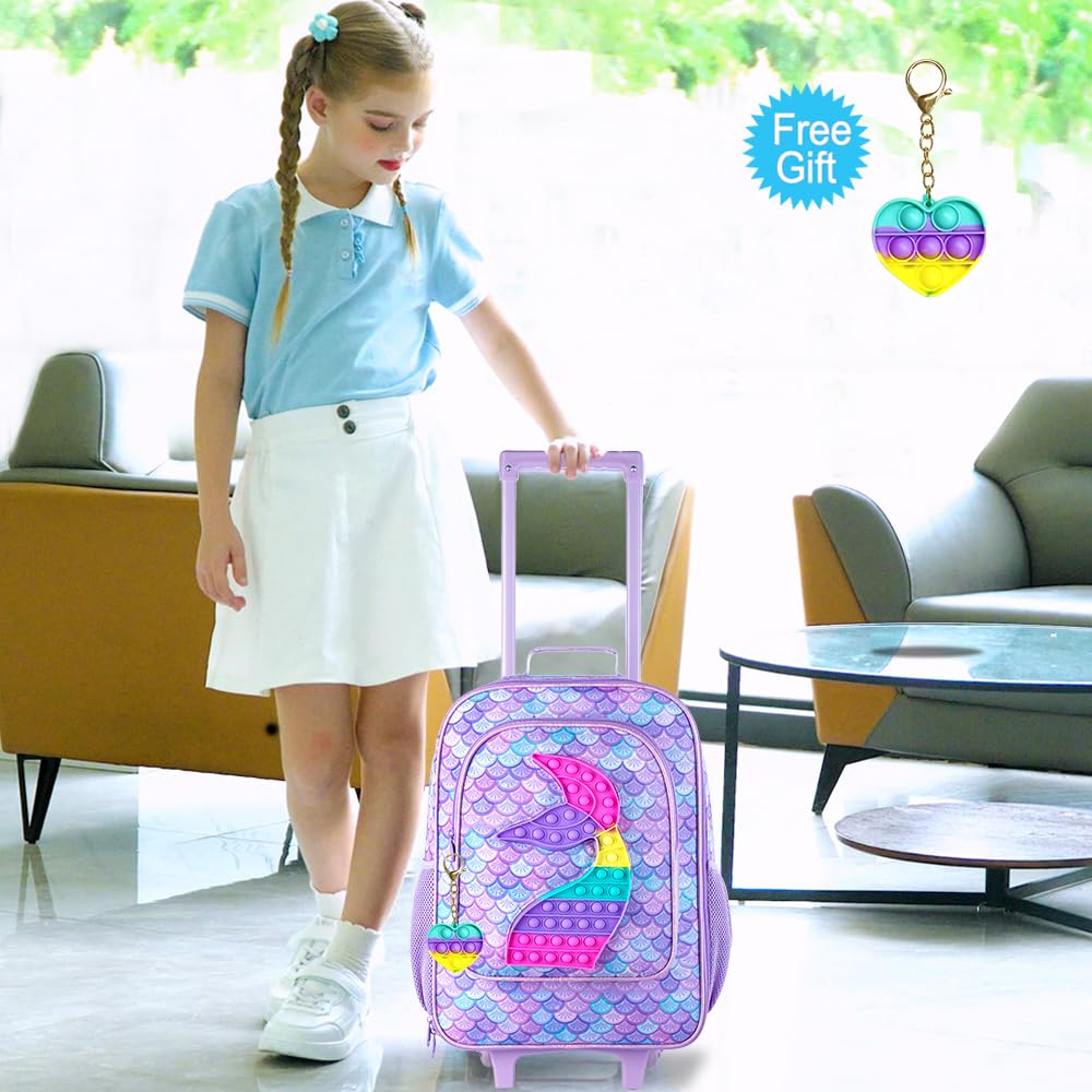 AGSDON Kids Luggage with Rolling Wheels - Cute Travel Suitcase for Boys & Girls, Toddler Carry-On Bag for Airplane, Road Trips & Family Vacations