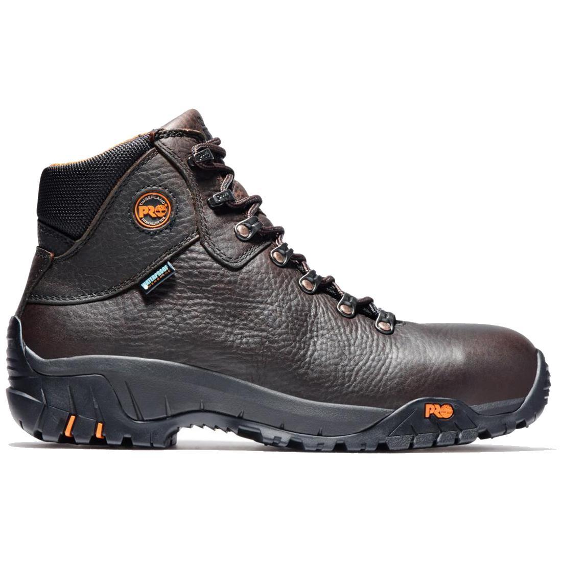 Titan Trekker Alloy Toe Waterproof Work Boots for Men - Slip Resistant Safety Shoes with Electrical Hazard Protection - Ideal for Construction, Hiking & Outdoor Work (Brown)