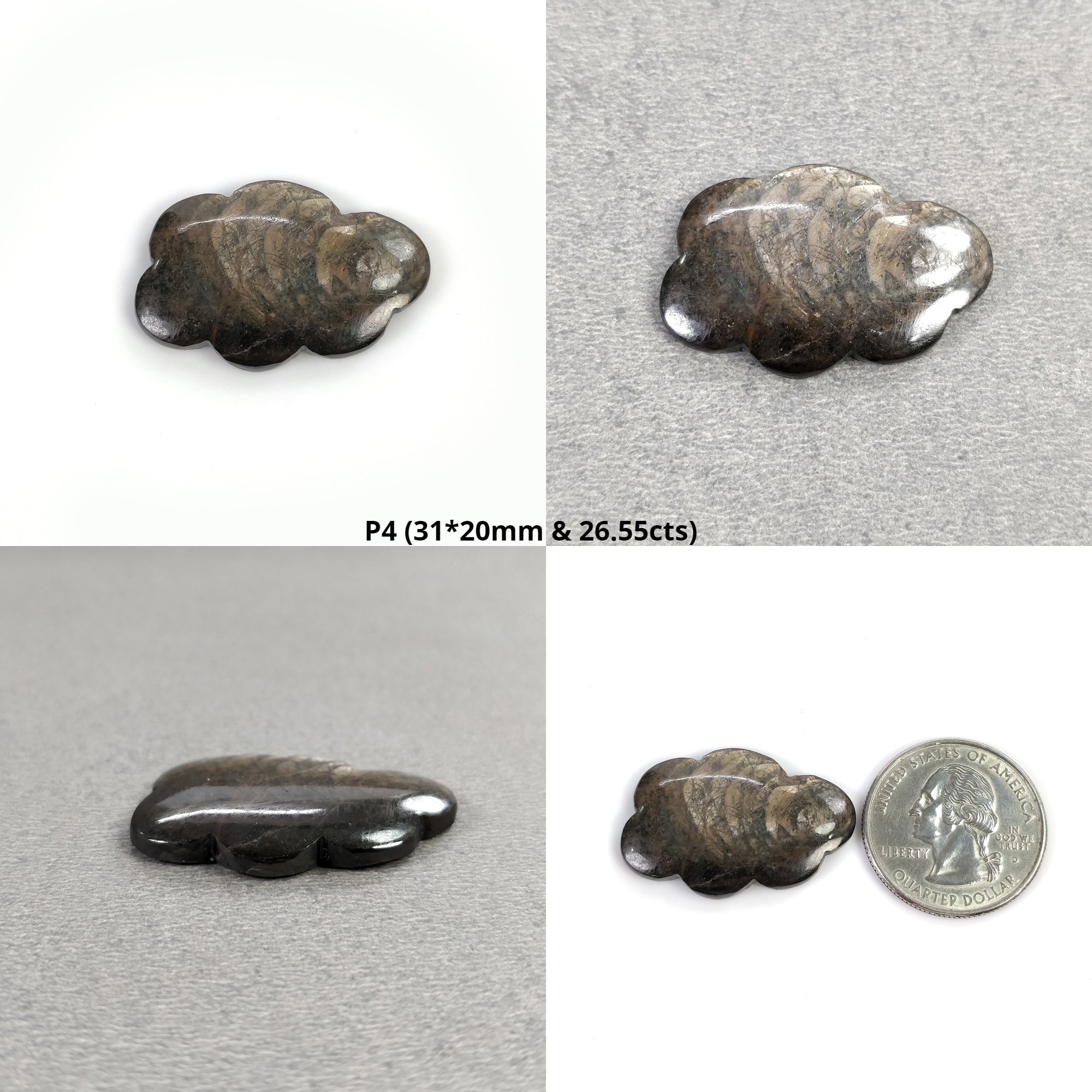 Natural Untreated Golden Brown Chocolate Sapphire Gemstone Carving - Hand Carved Cloud Design with Video | Unique Jewelry Making, Meditation Stone & Spiritual Gift Idea