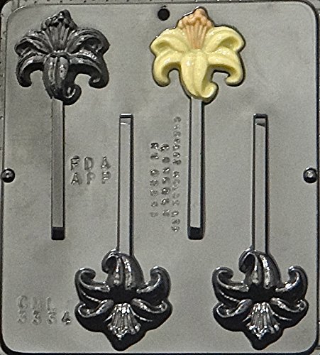 Premium Day Lily Lollipop Chocolate Candy Mold 3334 - DIY Candy Making, Baking & Cake Decorating Supplies for Parties, Weddings & Gifts