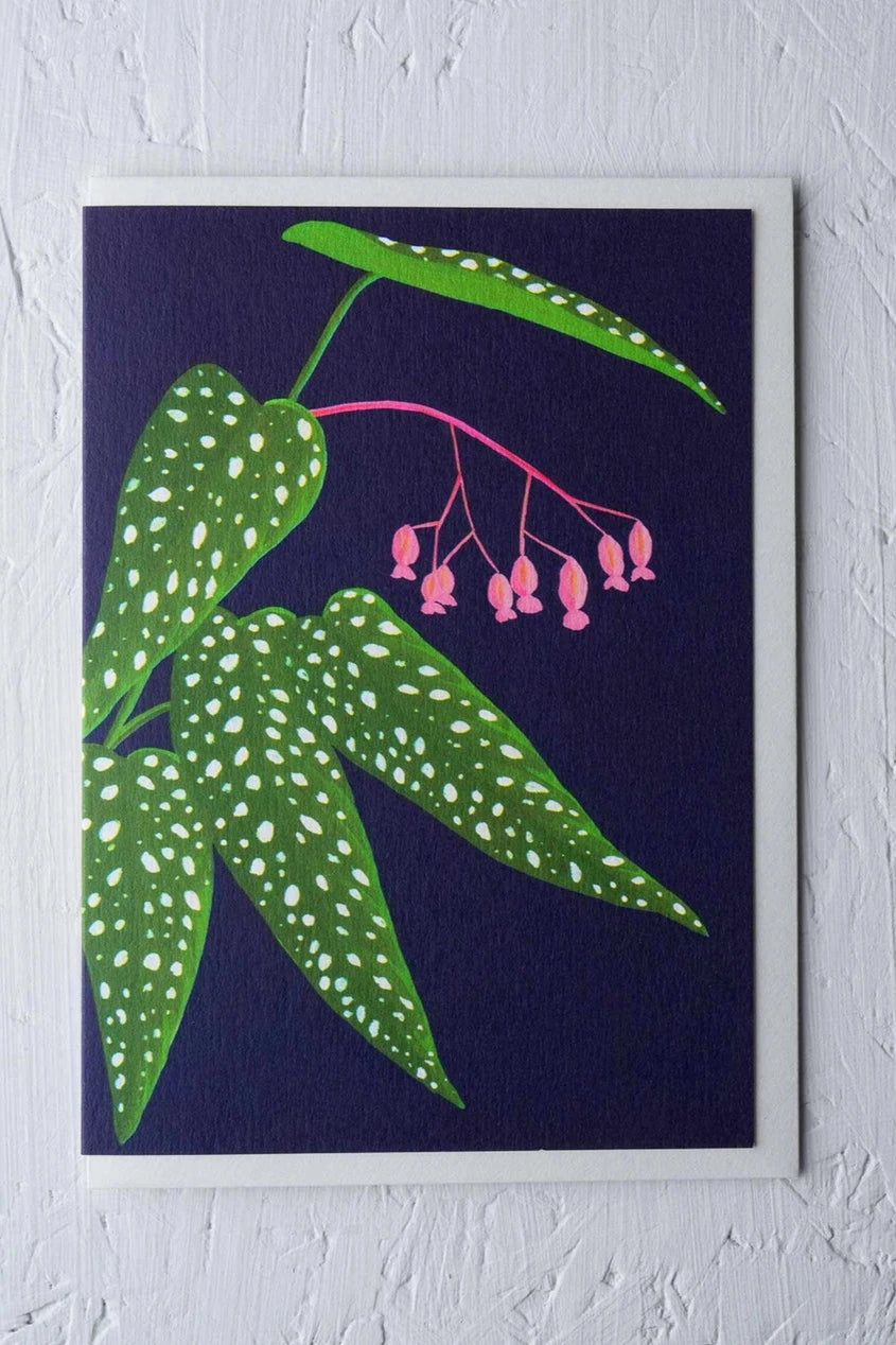 Beautiful Begonia Floral Greeting Card - Perfect for Birthdays, Anniversaries & Thank You Notes | Handmade Botanical Design for Special Occasions