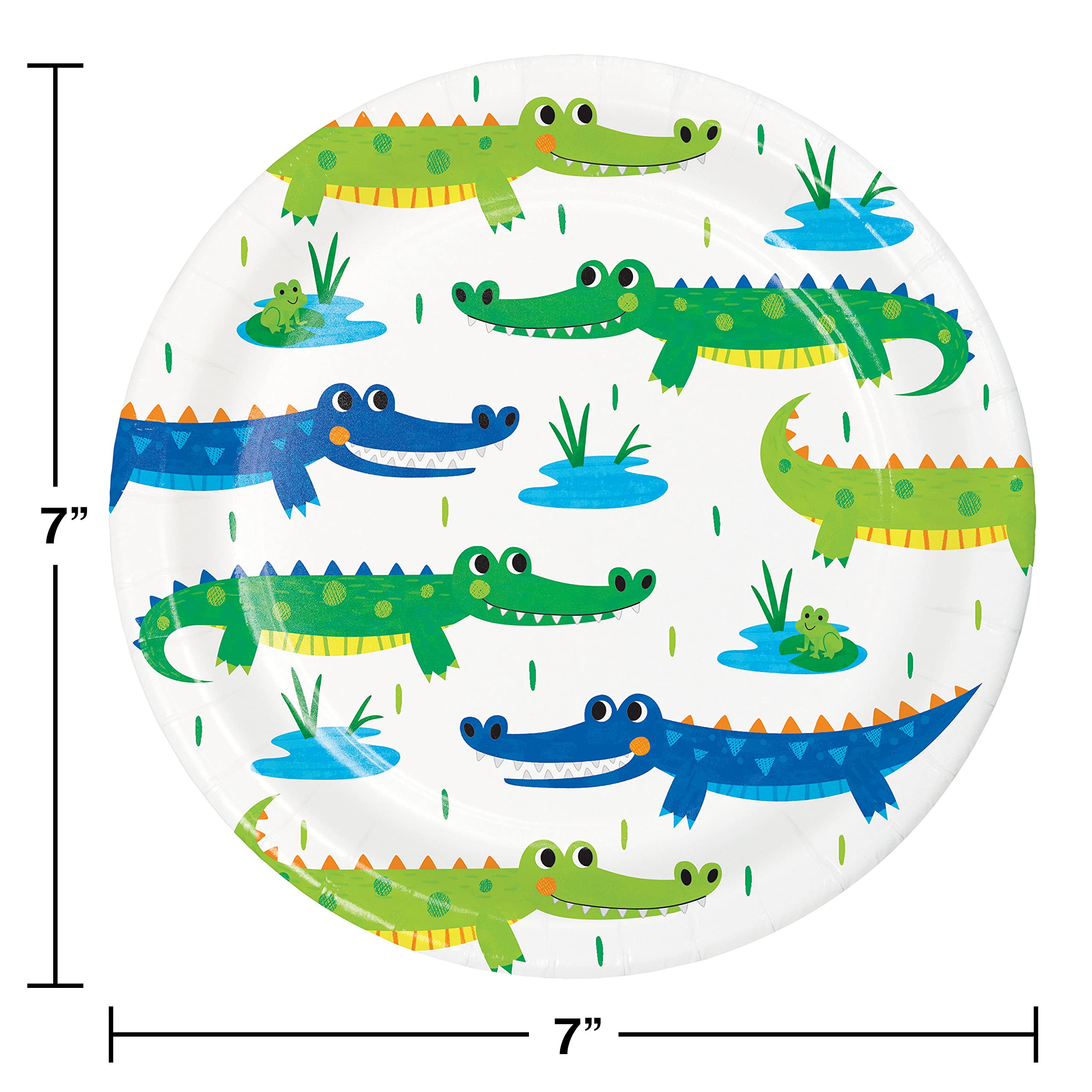 Kids Alligator Birthday Party Supplies Set - 85 Piece Zoo Safari Theme Disposable Paper Plates, Napkins, Tablecloth & Crocodile Decorations for 24 Guests | Perfect for Jungle Themed Parties, Baby Showers & Wild Animal Birthday Celebrations