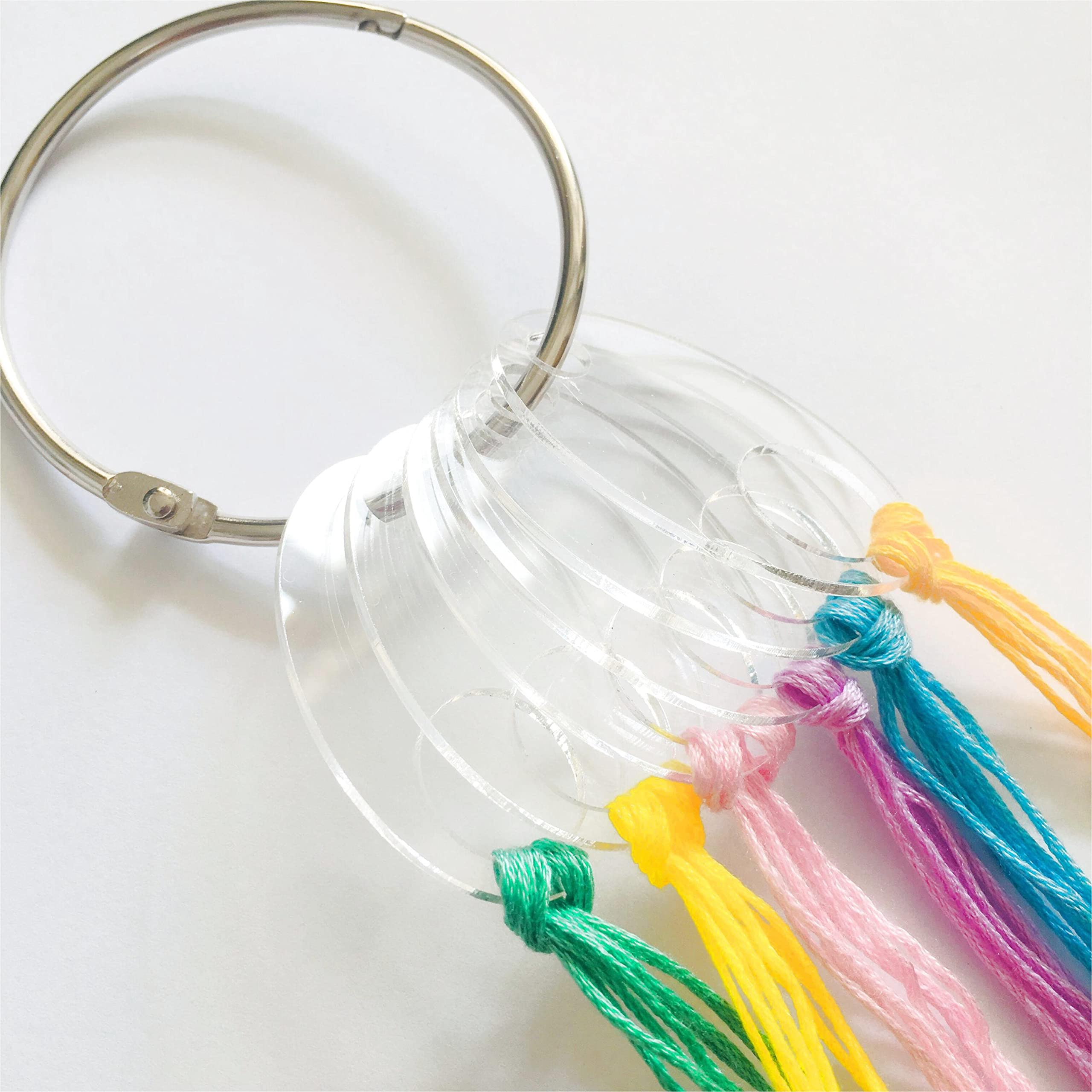 Clear Oval Acrylic Thread Drops - 20pcs Cross Stitch Floss Bobbins Organizers for Embroidery & Sewing Projects - Perfect for Craft Storage and Needlework Organization