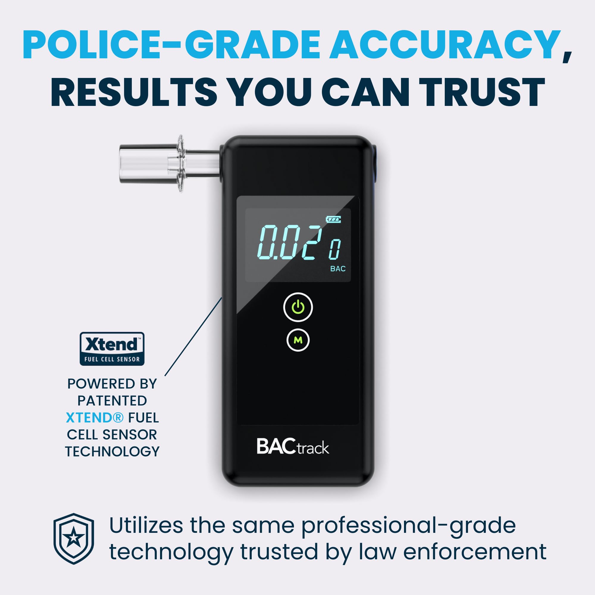 BACtrack Trace Breathalyzer (2 Pack) - Professional Alcohol Tester with DOT & NHTSA Certification | Accurate Portable Breathalyzer for Personal, Workplace & Law Enforcement Use | Ideal for Home Safety Checks, Office Testing & Roadside Sobriety Tests