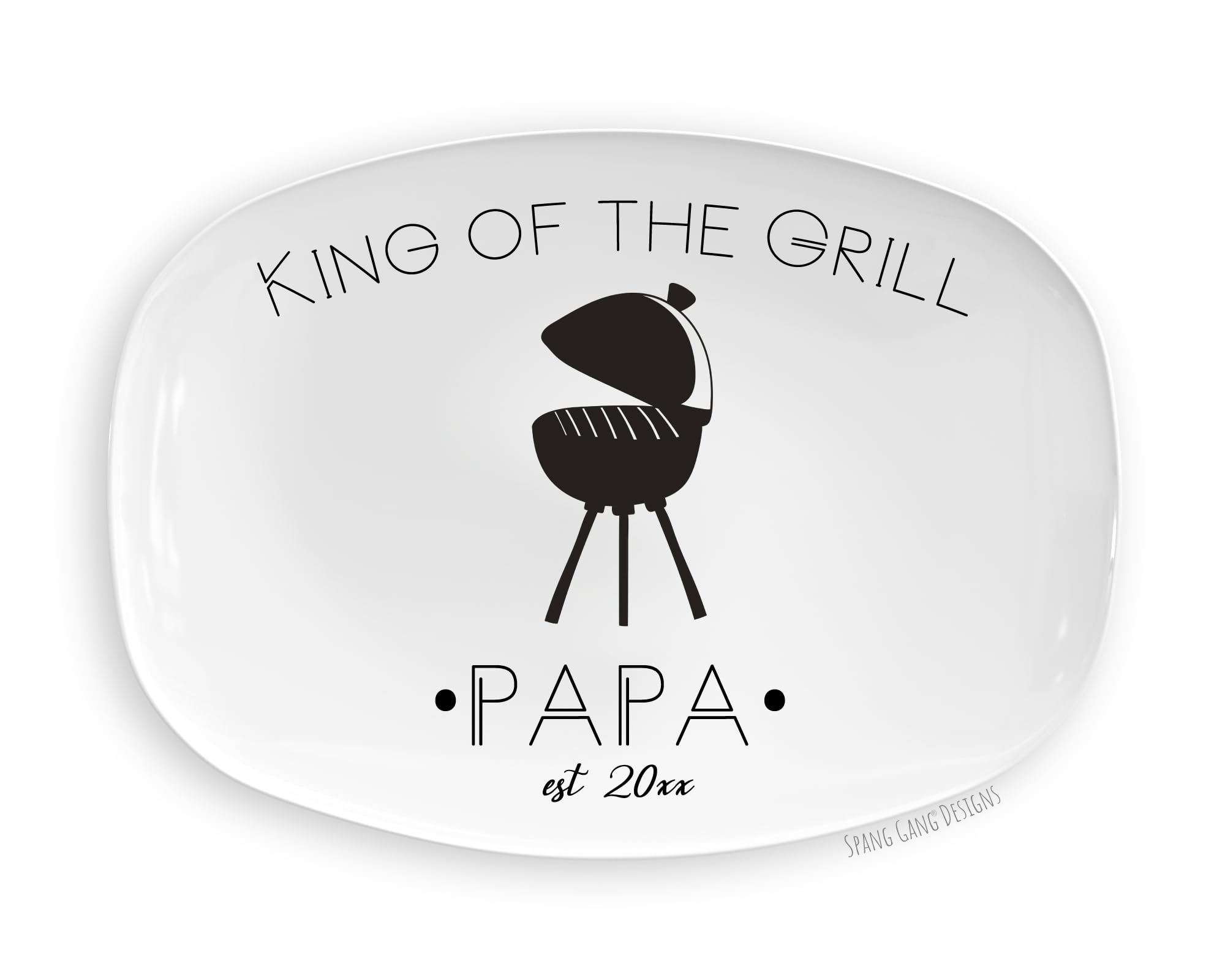 Personalized BBQ Serving Tray for Grandpa - Custom Grill Platter for Father's Day, Birthday & Christmas Gifts from Grandkids - Perfect for Outdoor BBQ, Picnics & Family Gatherings