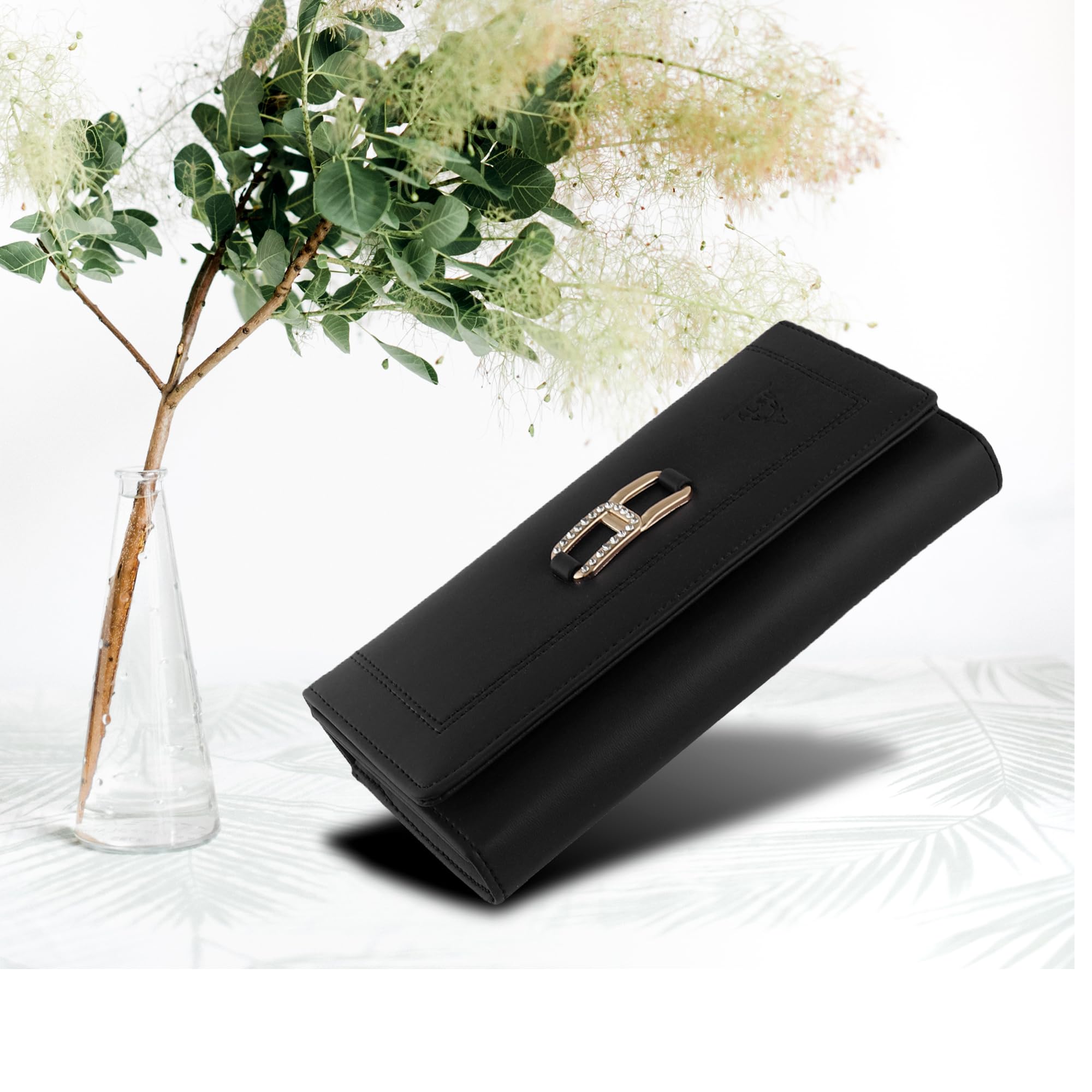 ALSU Women's Hand Wallet Purse Clutch - Slim Phone Pocket, 4 Card Slots & Coin Pockets | Soft Smooth Leather Material | Perfect for Evening Parties, Weddings & Daily Use
