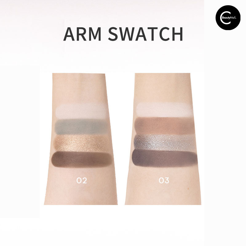 Fidoo Enigma Quartet Eyeshadow Palette - 4 Highly Pigmented Matte & Shimmer Shades for Stunning Eye Makeup - Perfect for Daytime, Evening & Special Occasions