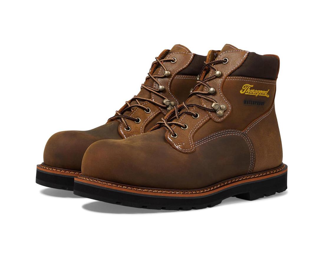 Iron River Series 6 Composite Toe Waterproof Work Boots - Crazy Horse Leather with 90° Heel for Men | Slip Resistant & Electrical Hazard Protection | Ideal for Construction, Landscaping & Outdoor Work