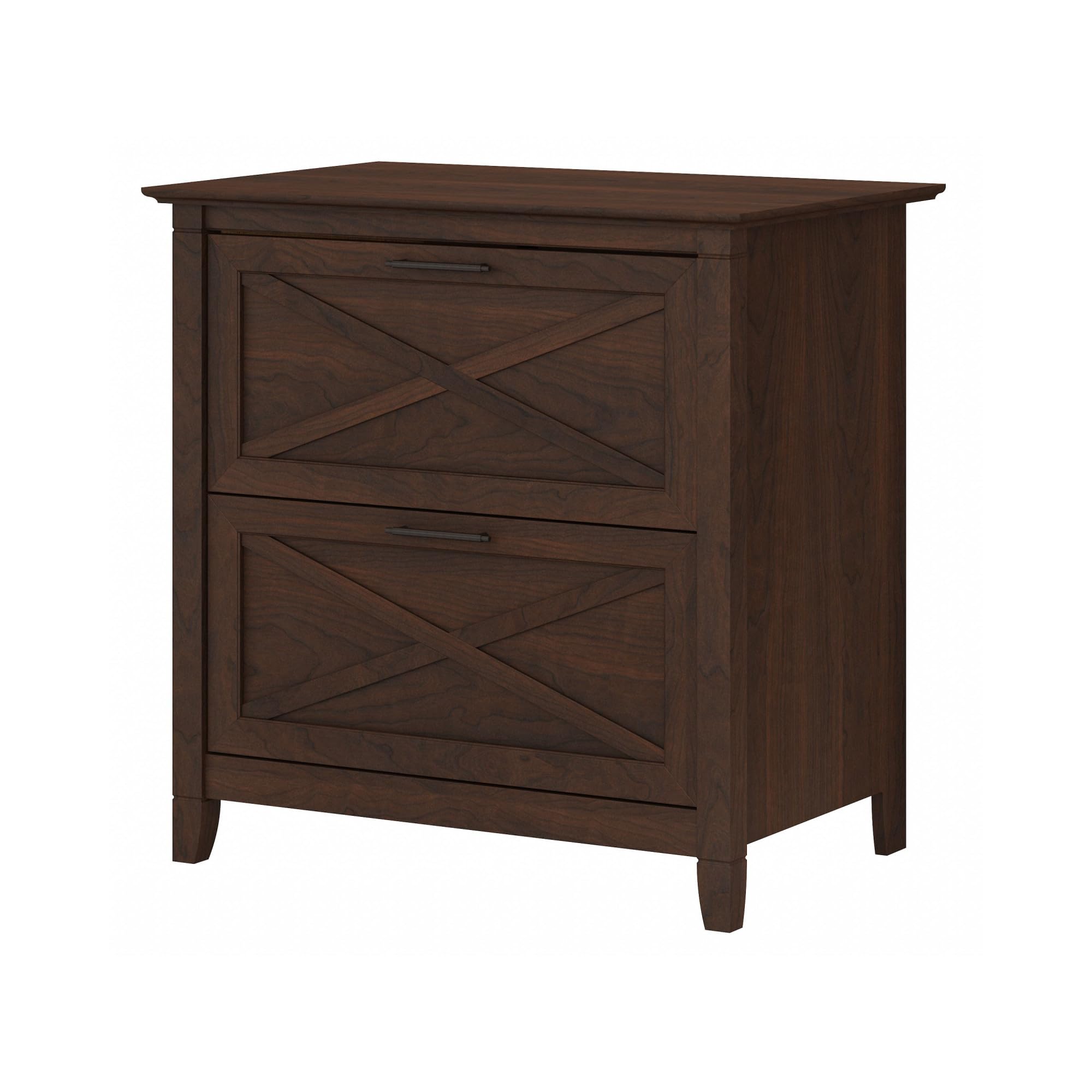 Bush Furniture Key West 2-Drawer Lateral File Cabinet in Bing Cherry Finish - Home Office Storage Solution for Files, Documents & Office Supplies